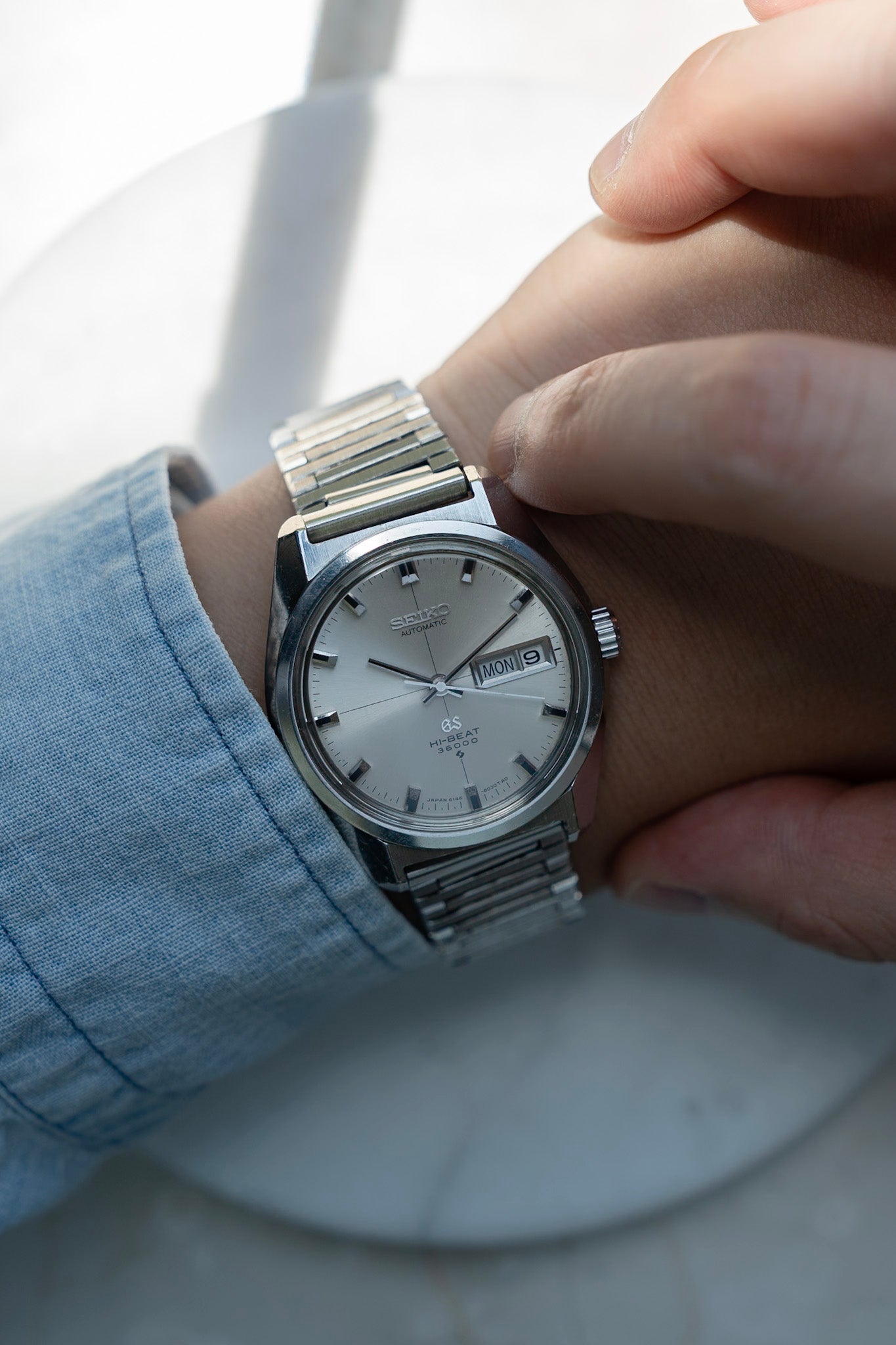 Grand Seiko 6146-8000 cross hair dial in steel, October 1968