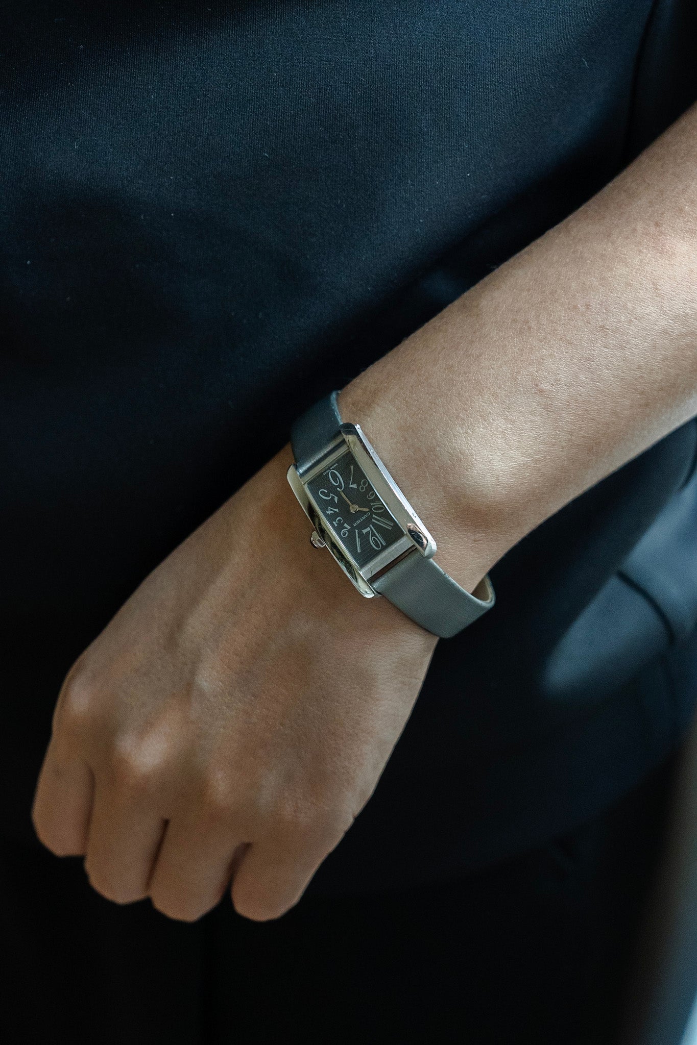 Cartier Tank Américaine in white gold, ref 1713, grey dial, full set