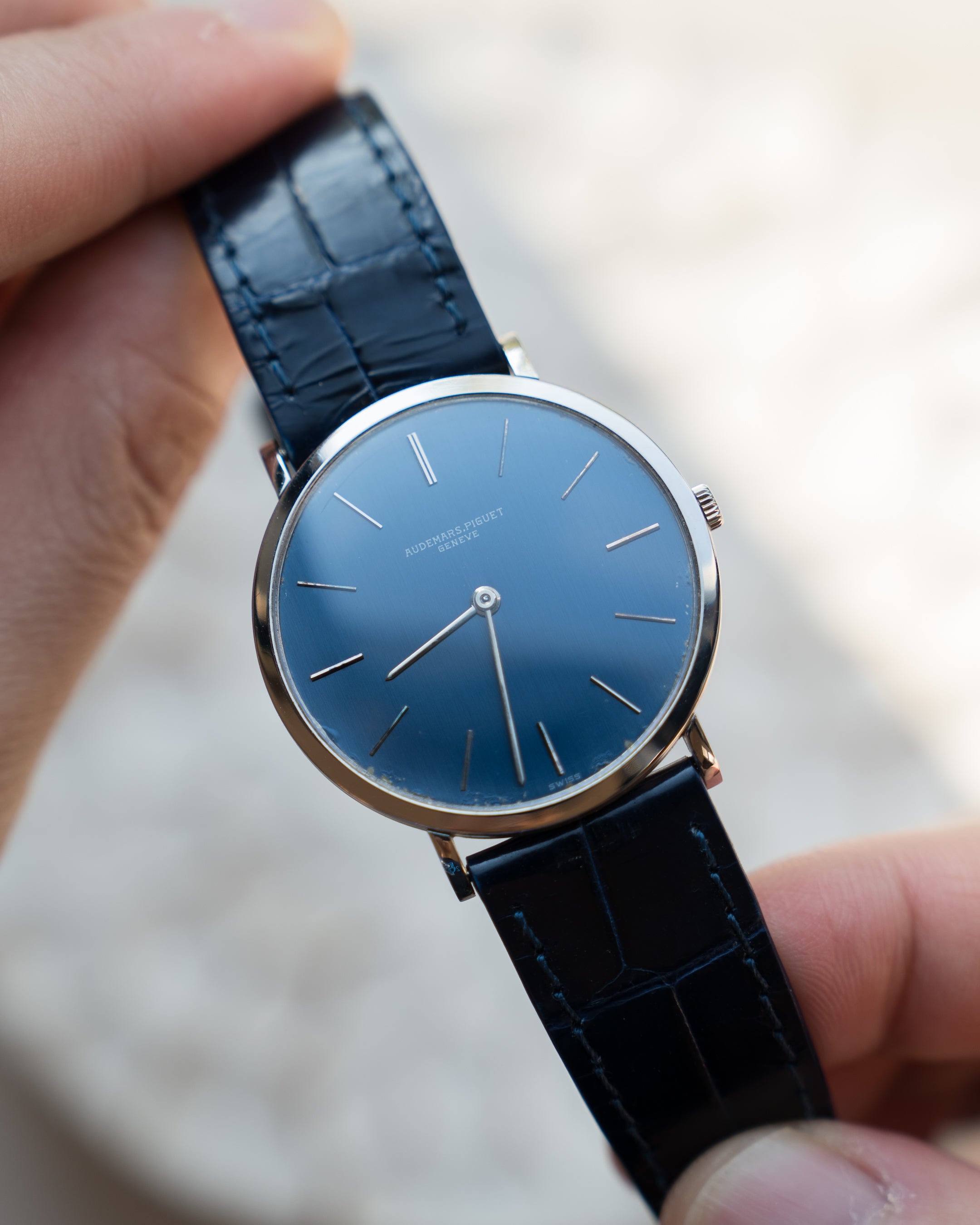 Audemars Piguet White Gold Ultra thin dress watch, Blue dial, Caliber Special Dial Audemars Piguet White Gold Ultra thin dress watch, Blue dial, Caliber Special Dial