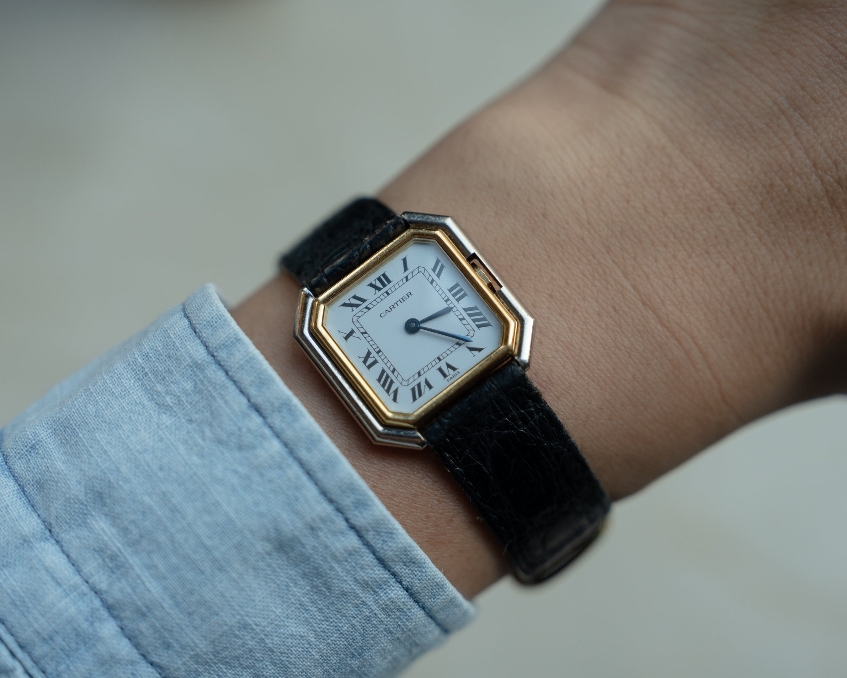 Cartier Ceinture 18k White & Yellow Gold, LM size - mechanical wind movement