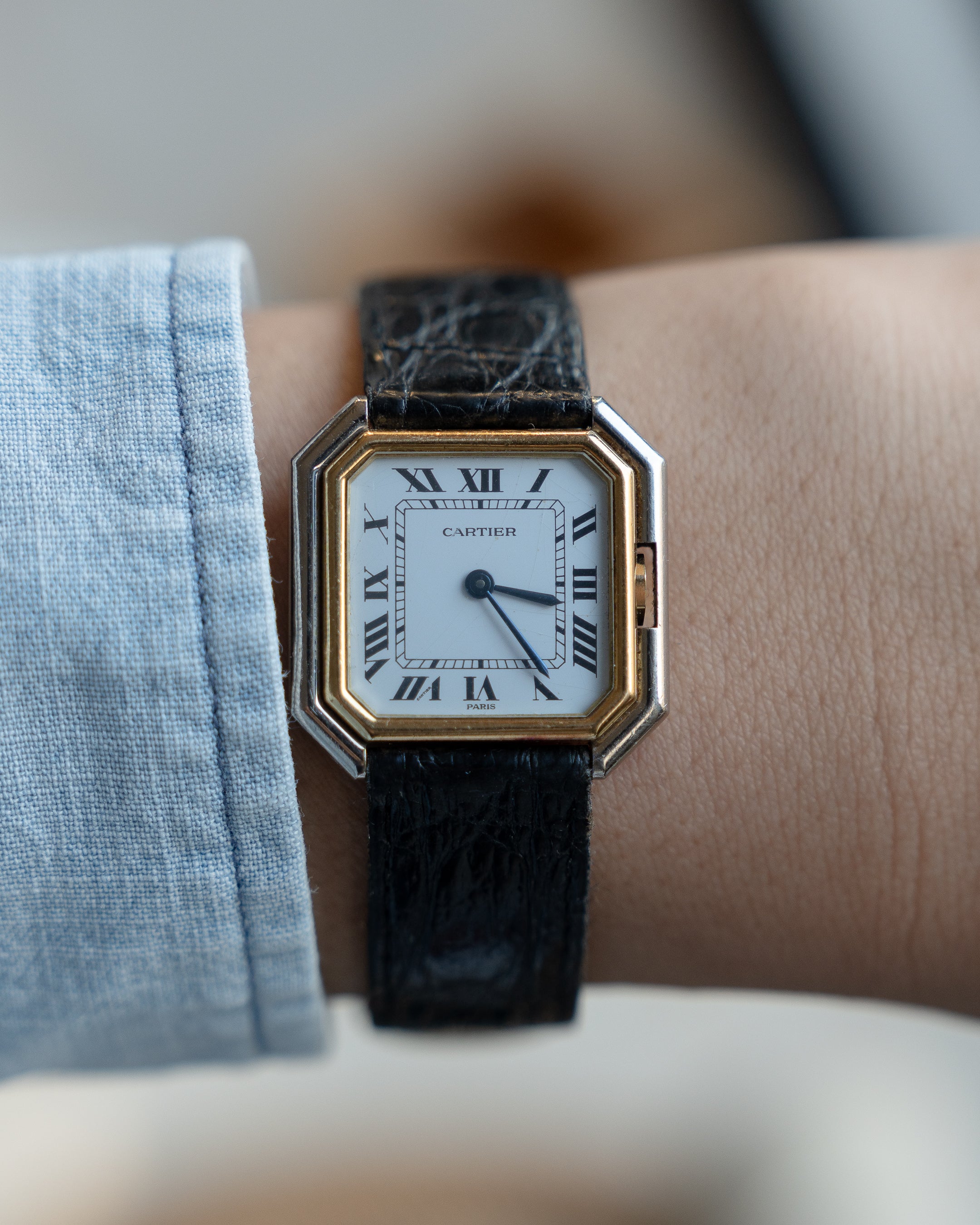 Cartier Ceinture 18k White & Yellow Gold, LM size - mechanical wind movement