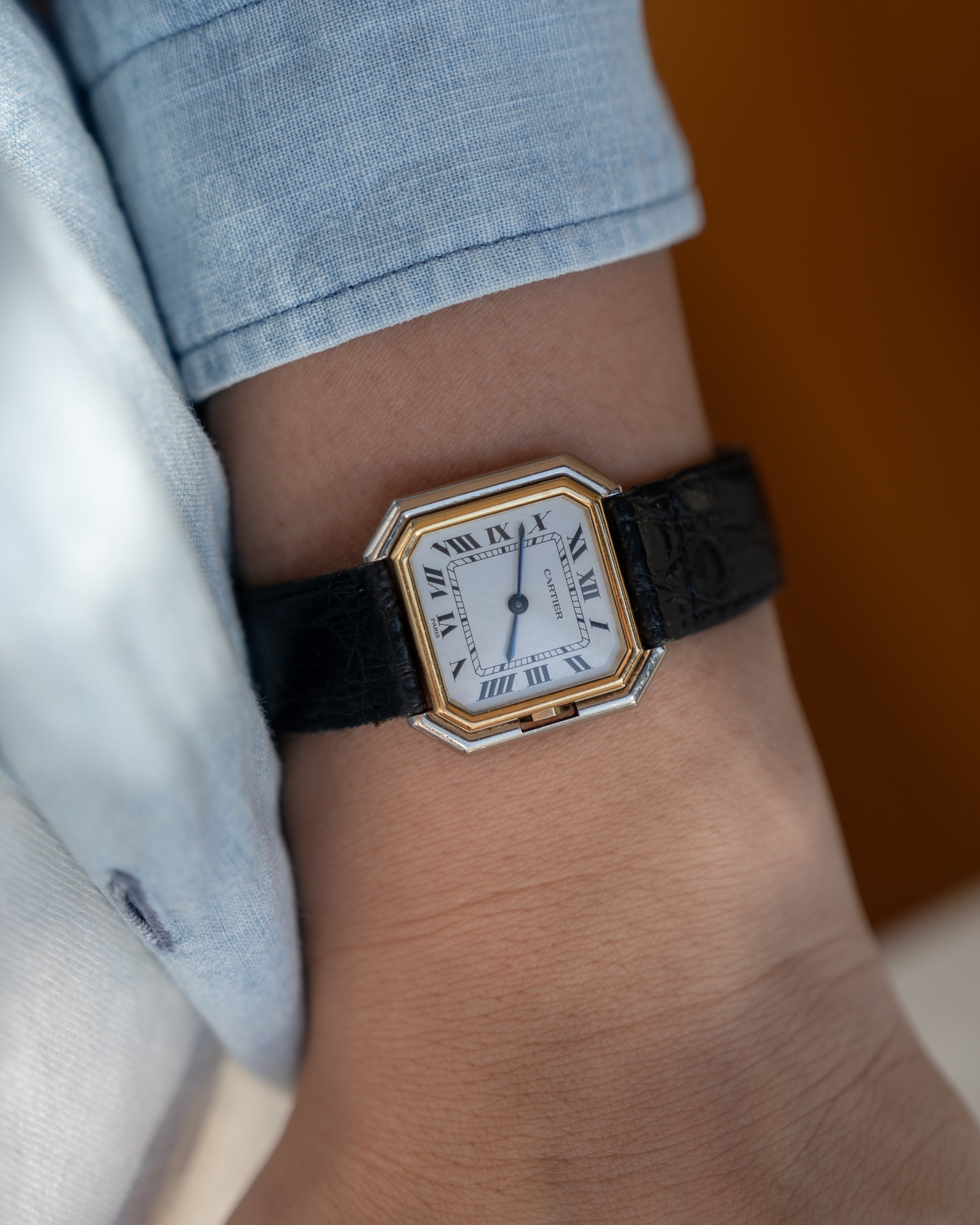 Cartier Ceinture 18k White & Yellow Gold, LM size - mechanical wind movement