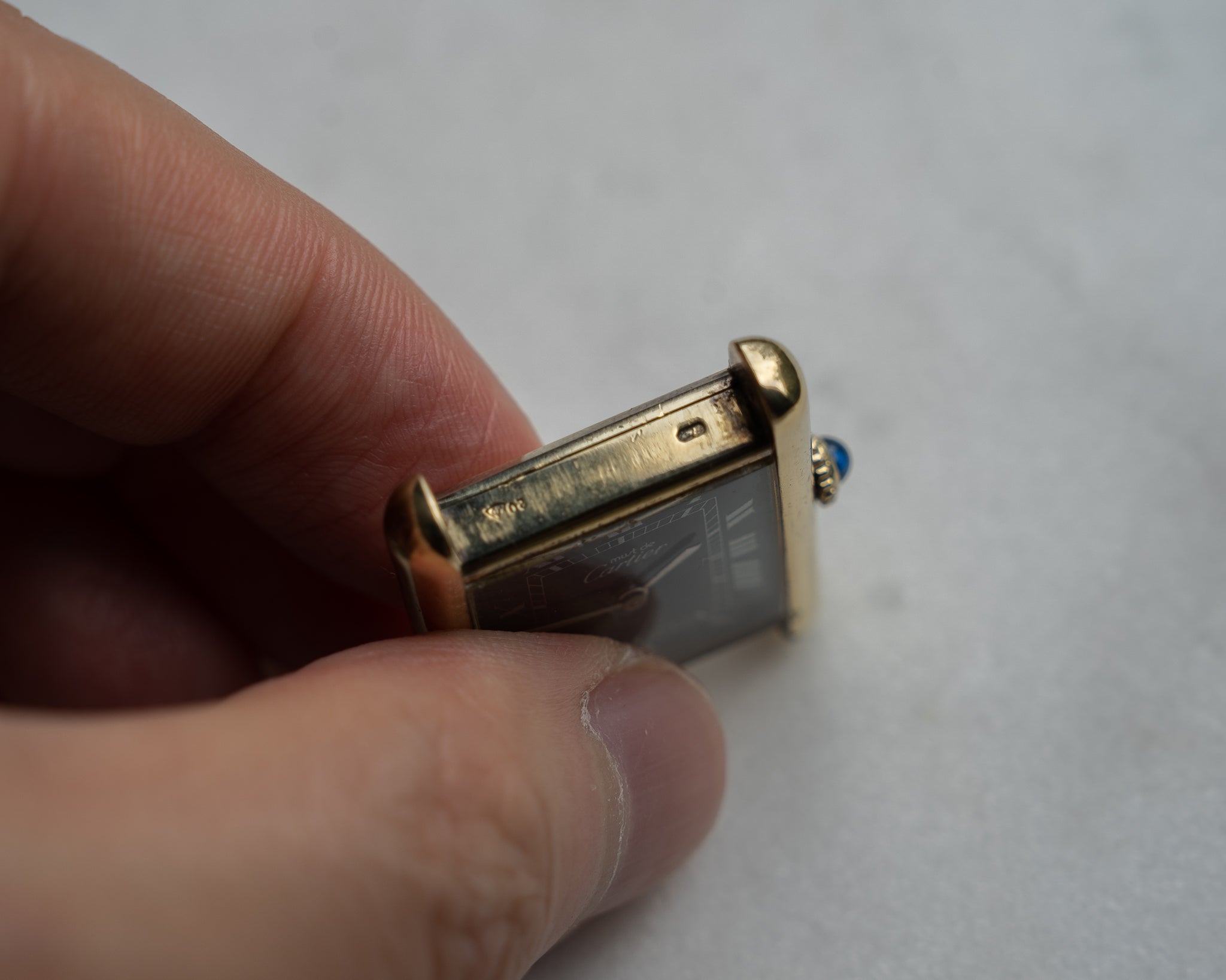 Cartier Must Tank Black Dial with silver painted numerals - LM size, manual wind movement