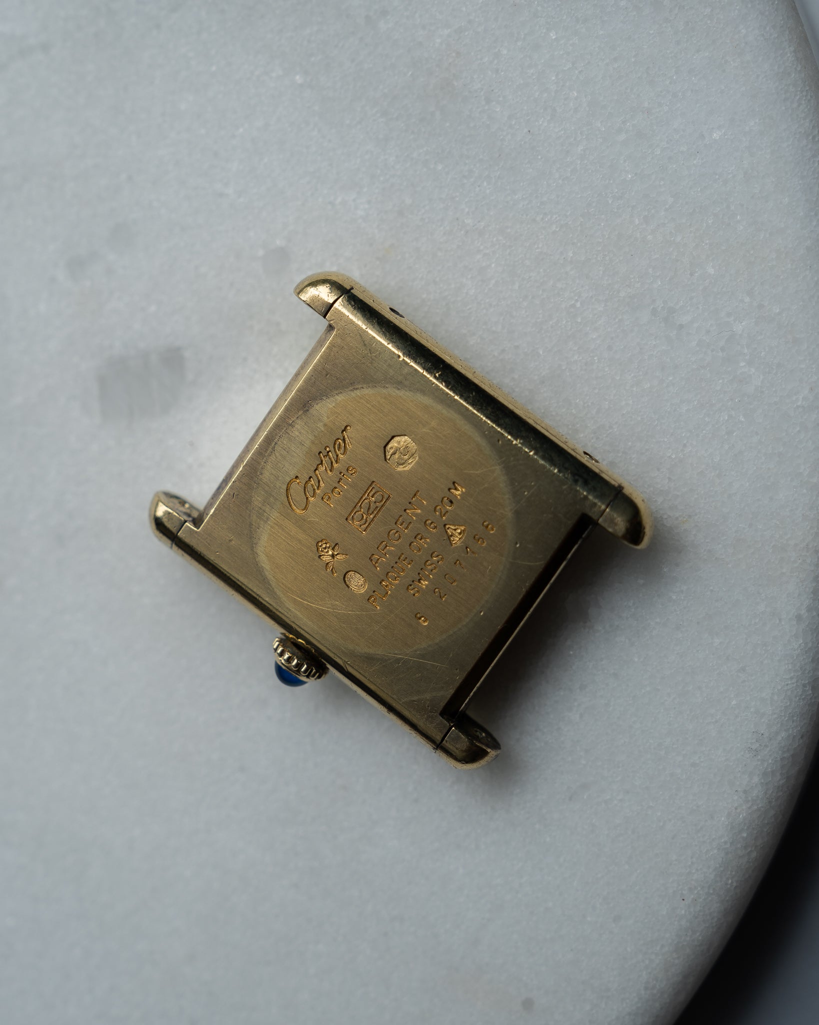 Cartier Must Tank Black Dial with silver painted numerals - LM size, manual wind movement