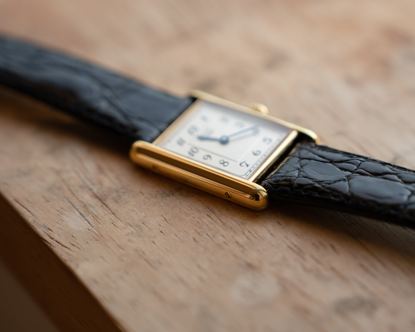 Must de Cartier Tank LM- Breguet Numeral white dial, box & papers
