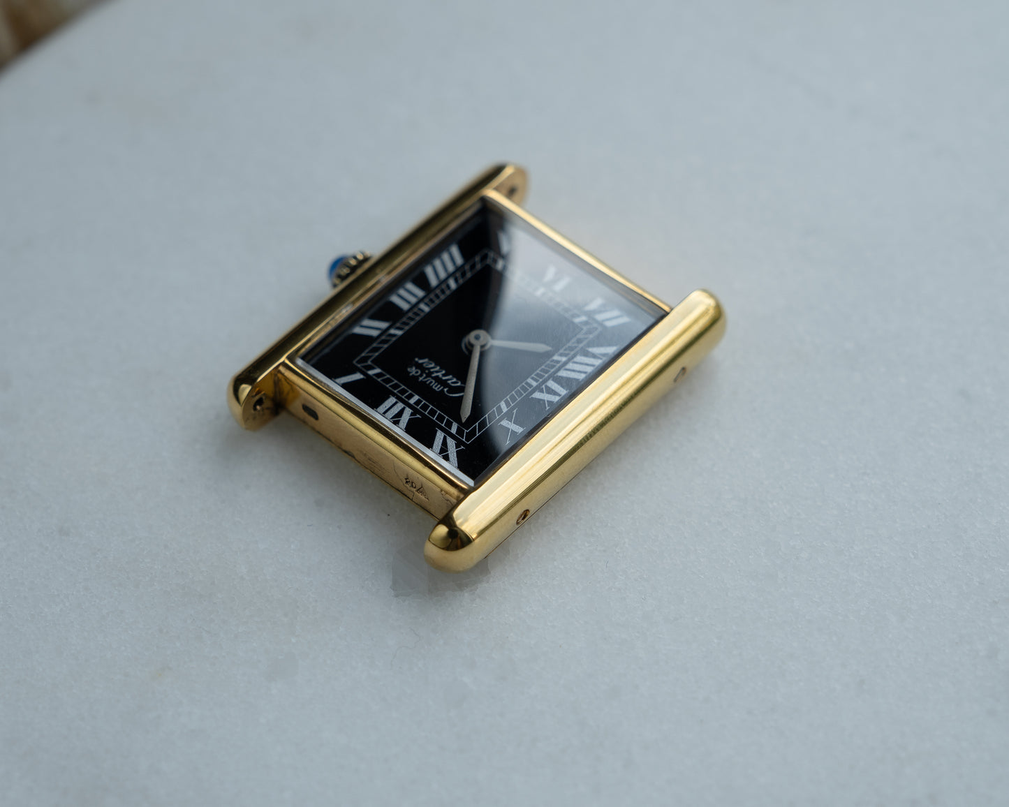 Cartier Must Tank Black Dial LM manual wind movement