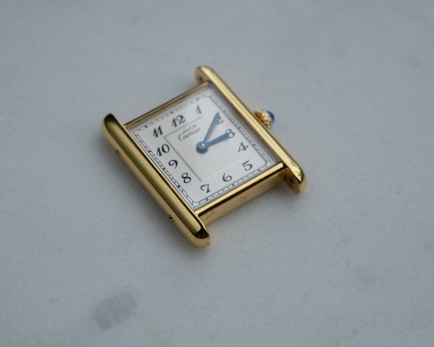 Must de Cartier Tank LM- Breguet Numeral white dial, box & buckle