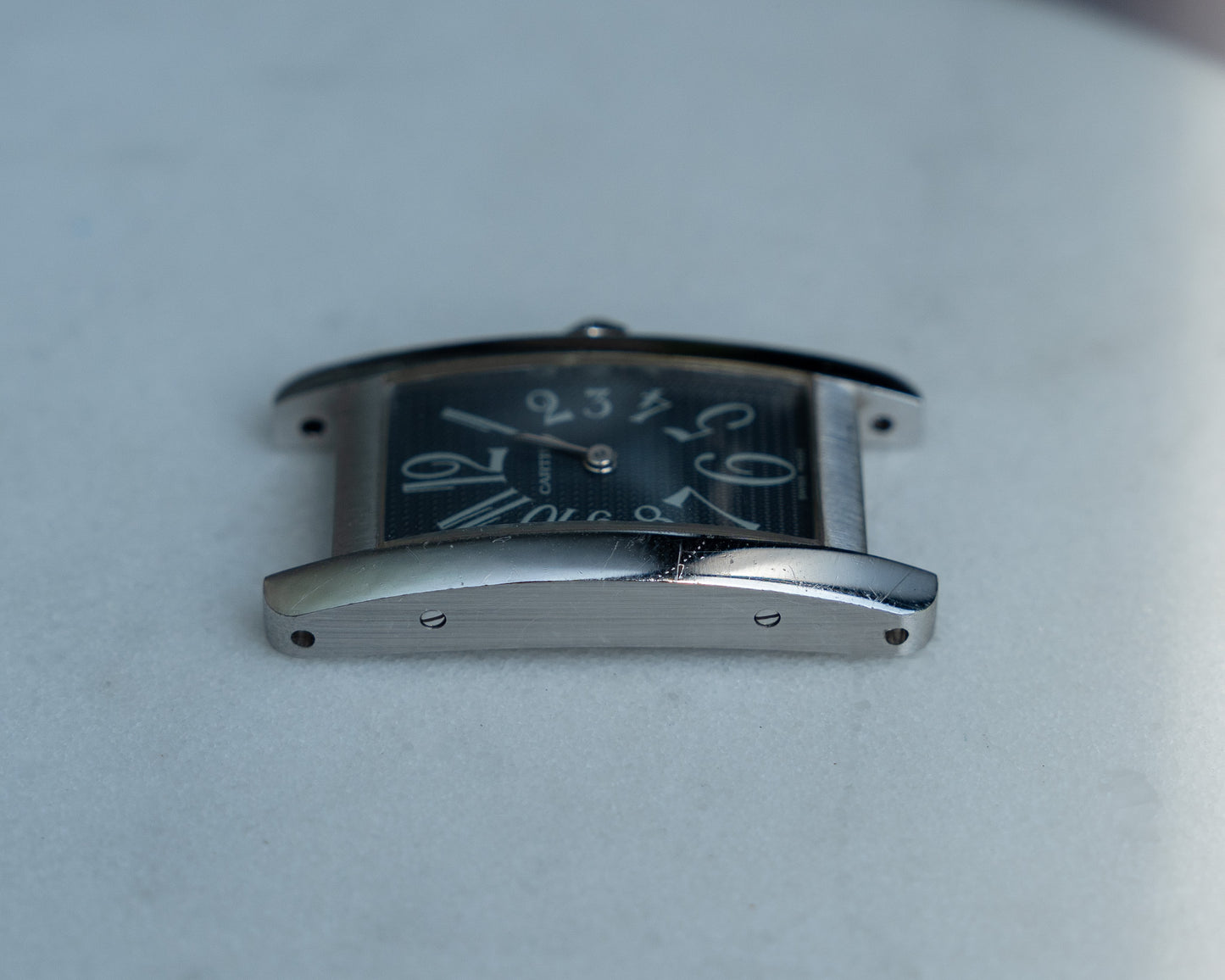 Cartier Tank Américaine in white gold, ref 1713, grey dial, full set