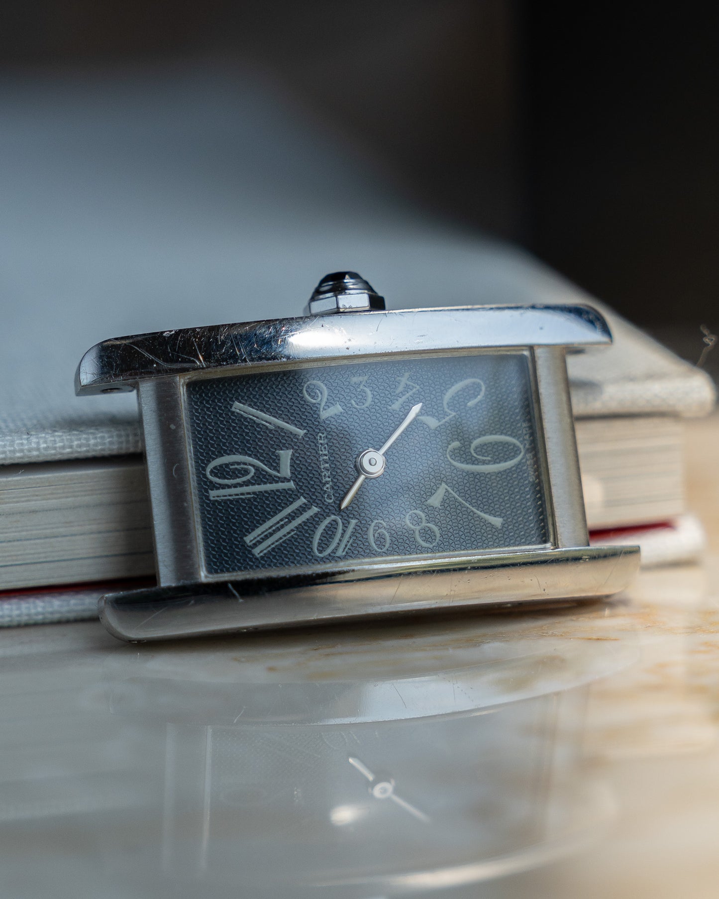 Cartier Tank Américaine in white gold, ref 1713, grey dial, full set