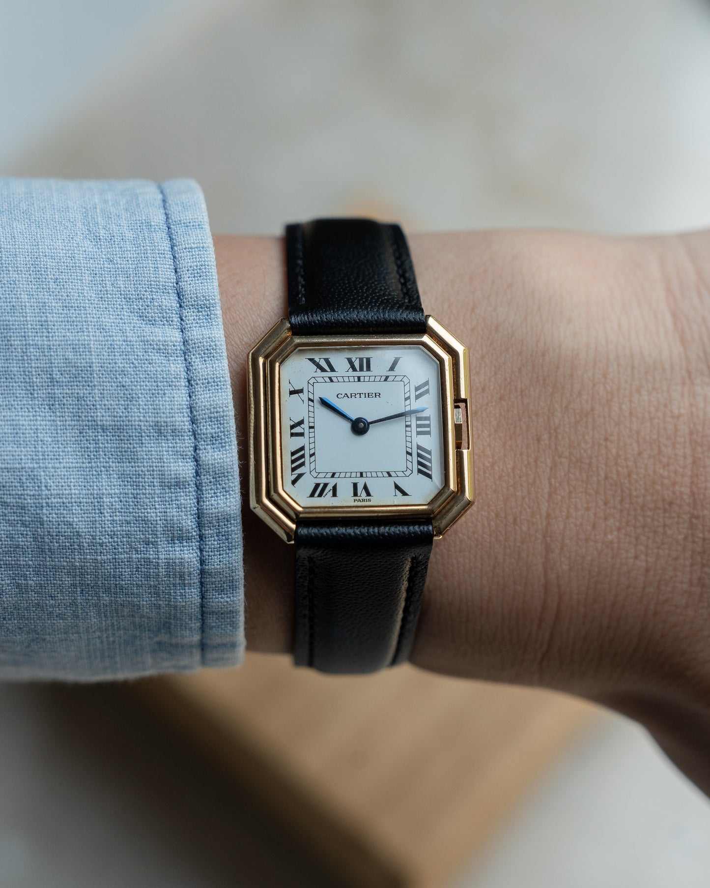 Cartier Ceinture 18k yellow gold, Paris dial, LM size ref 78099 - lifetime guarantee card, full set