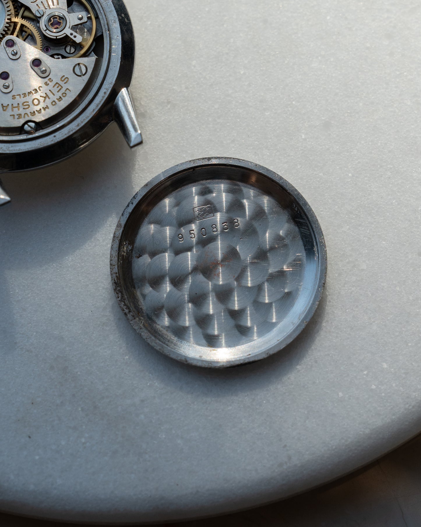 Seiko Lord Marvel 1st generation in steel, carved Mark 2 dial, "special dial"