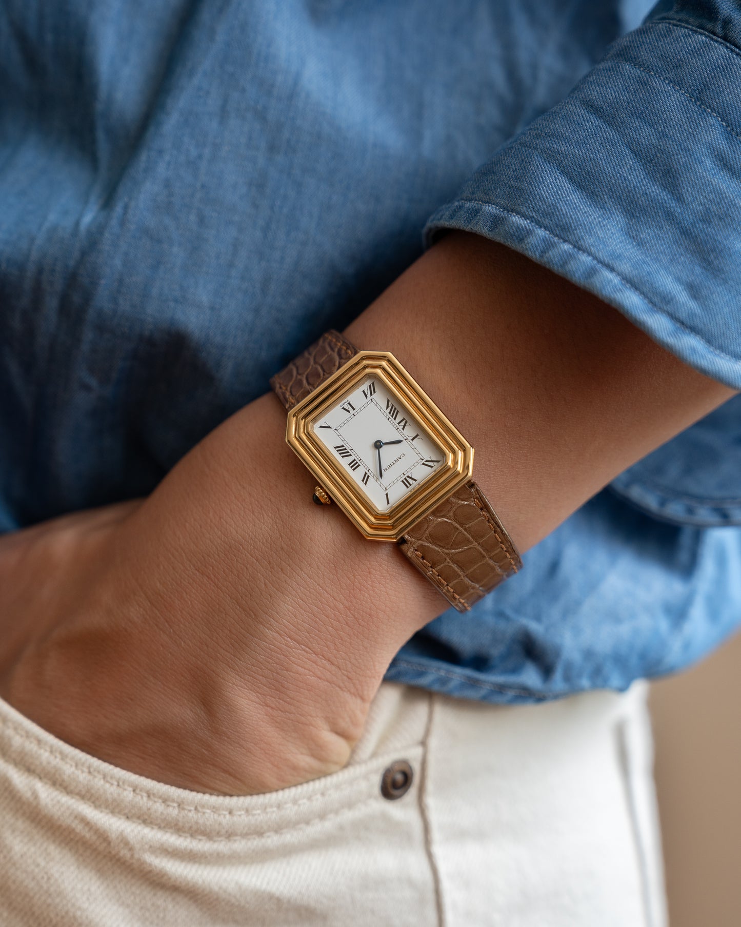 Cartier Cristallor 18k Yellow Gold, LM size, Paris Dial - box & guarantee (Price on Request)