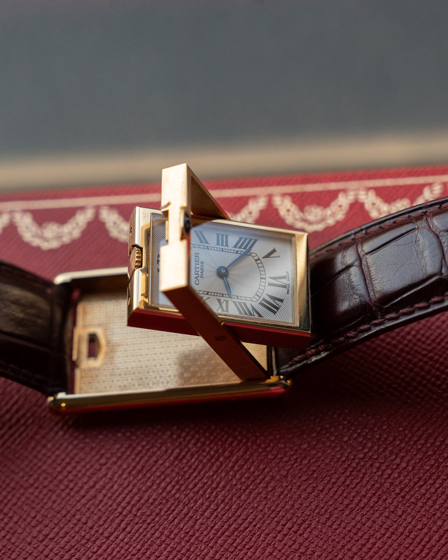 Cartier Tank Basculante CPCP "Collection Prive", Millenium Limited Edition ref 2391 in Yellow Gold, full set