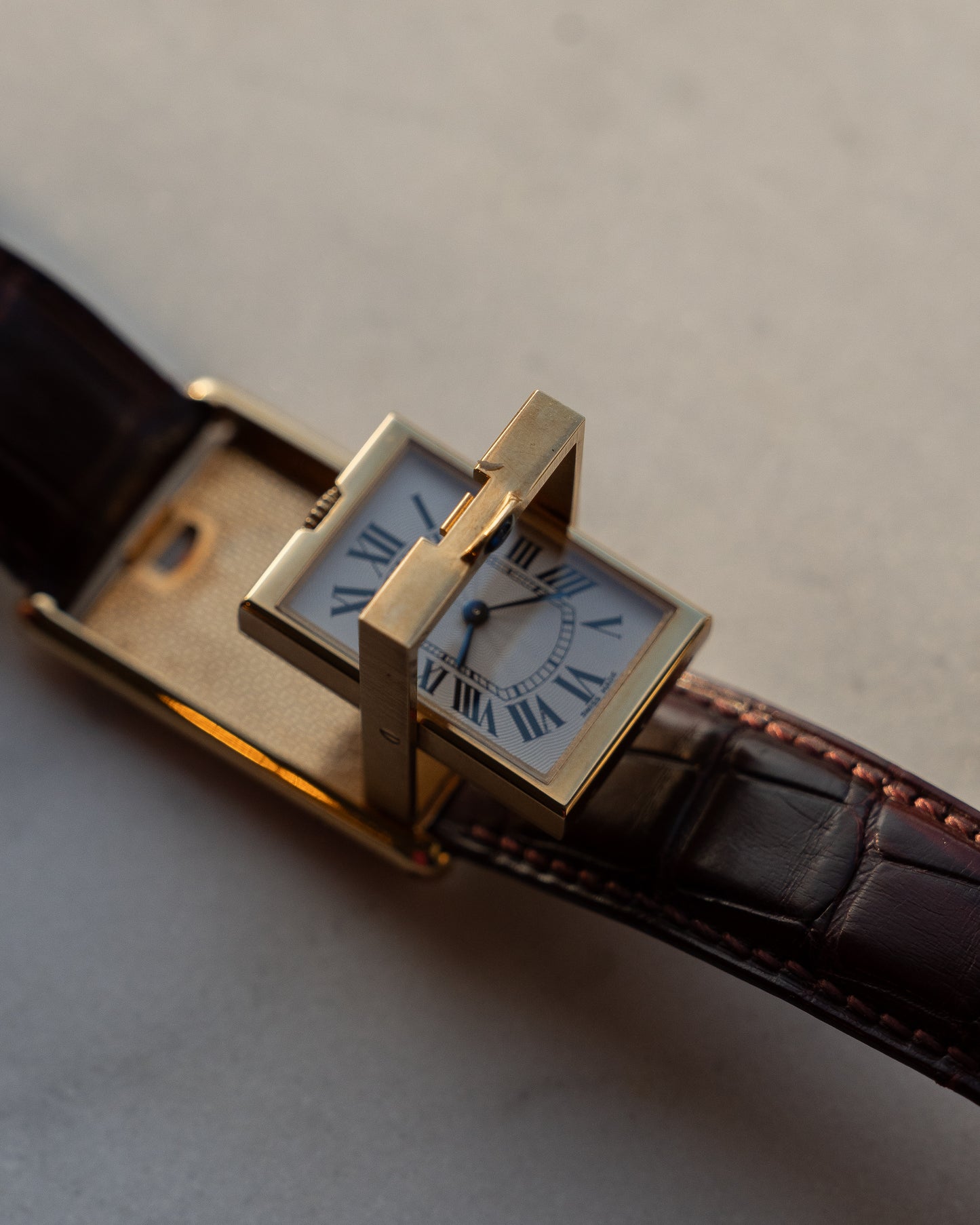 Cartier Tank Basculante CPCP "Collection Prive", Millenium Limited Edition ref 2391 in Yellow Gold, full set
