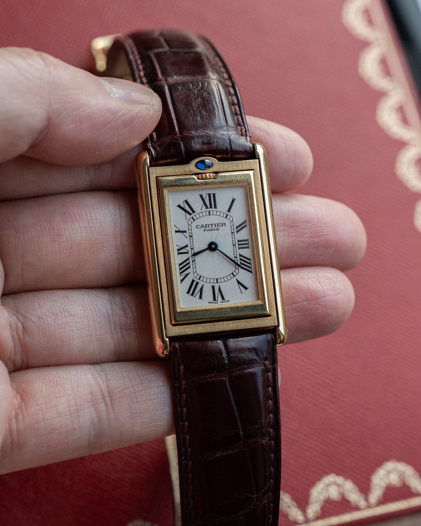 Cartier Tank Basculante CPCP "Collection Prive", Millenium Limited Edition ref 2391 in Yellow Gold, full set