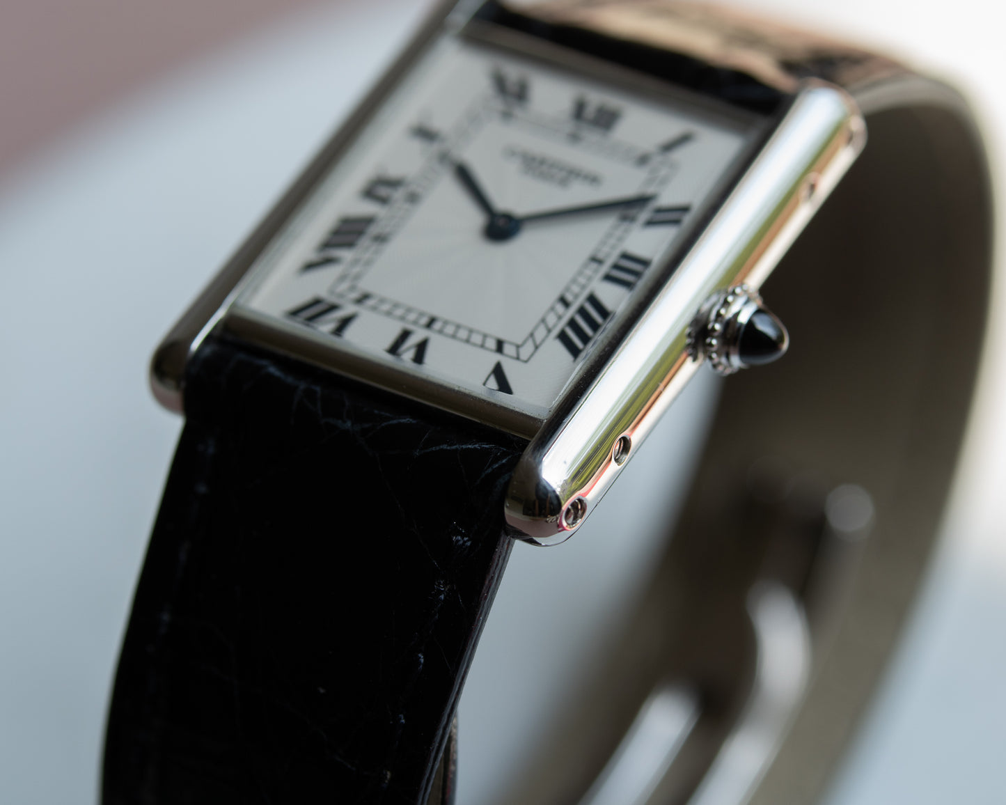 Cartier Tank Louis in platinum early CPCP, full set