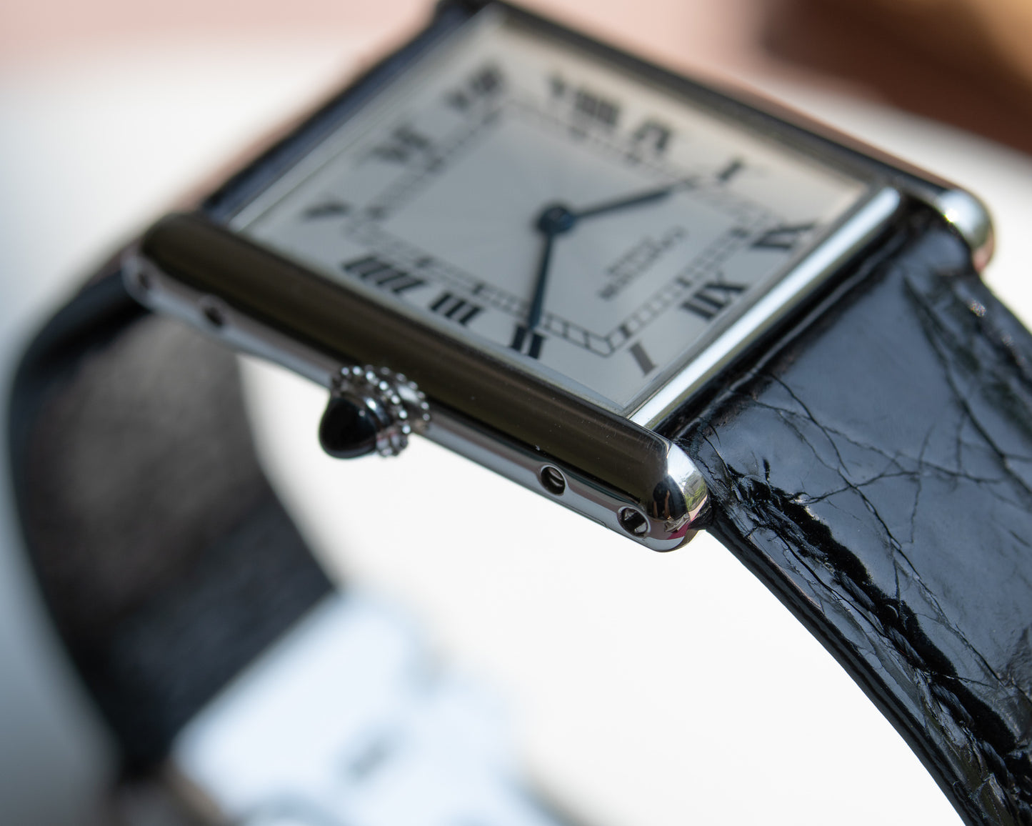 Cartier Tank Louis in platinum early CPCP, full set