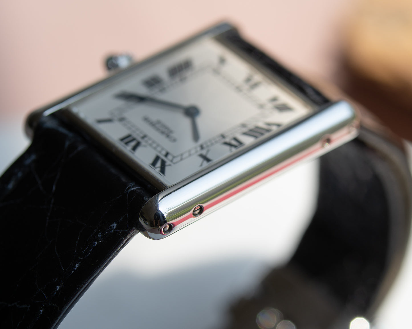 Cartier Tank Louis in platinum early CPCP, full set