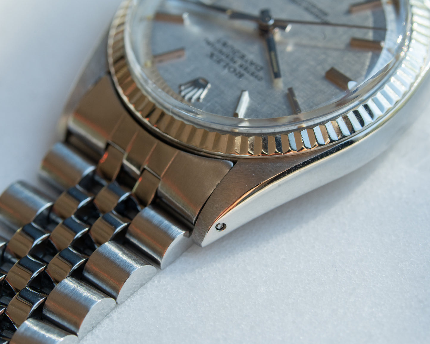 Rolex Datejust Silver Linen dial ref 1601 from 1970's