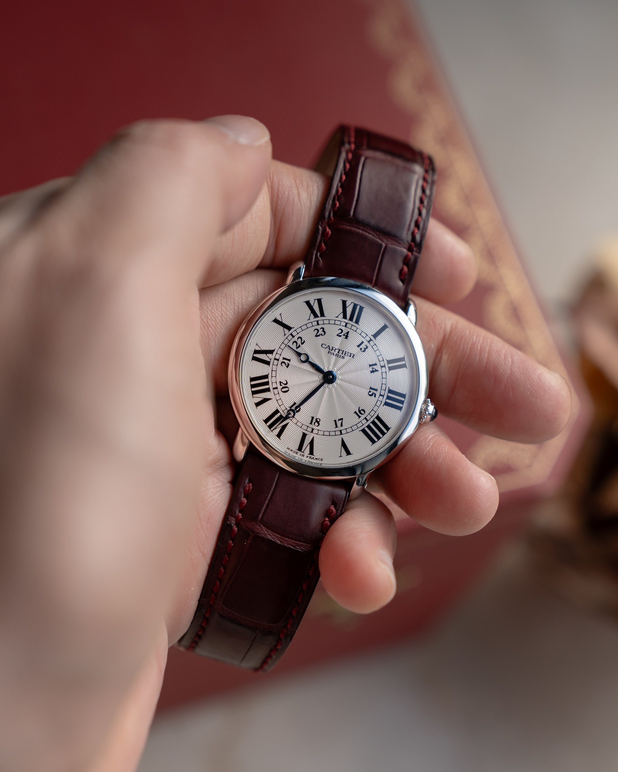 Cartier Ronde Louis Platinum CPCP "Collection Prive Cartier Paris", ref 2452, box & papers