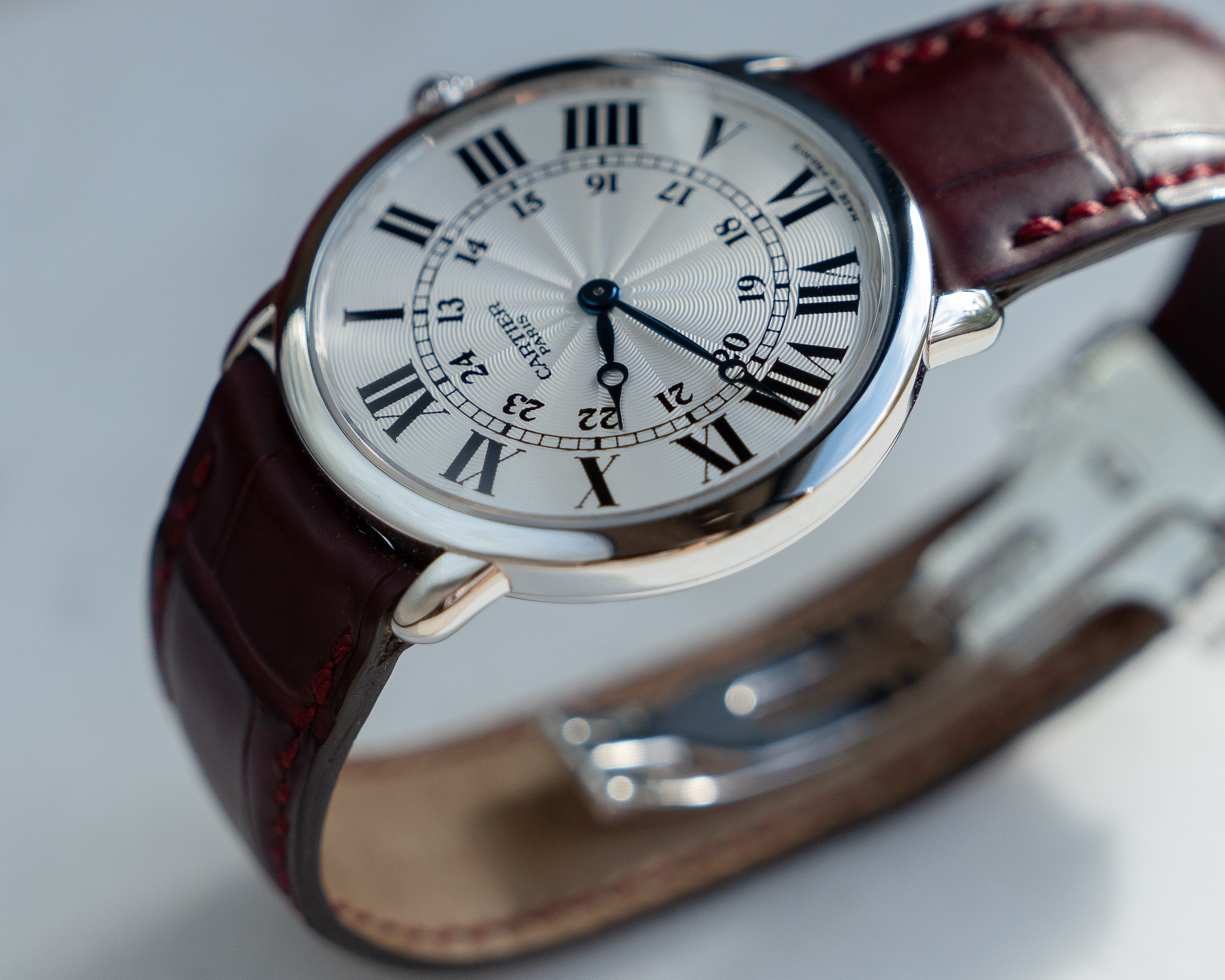 Cartier Ronde Louis Platinum CPCP "Collection Prive Cartier Paris", ref 2452, box & papers