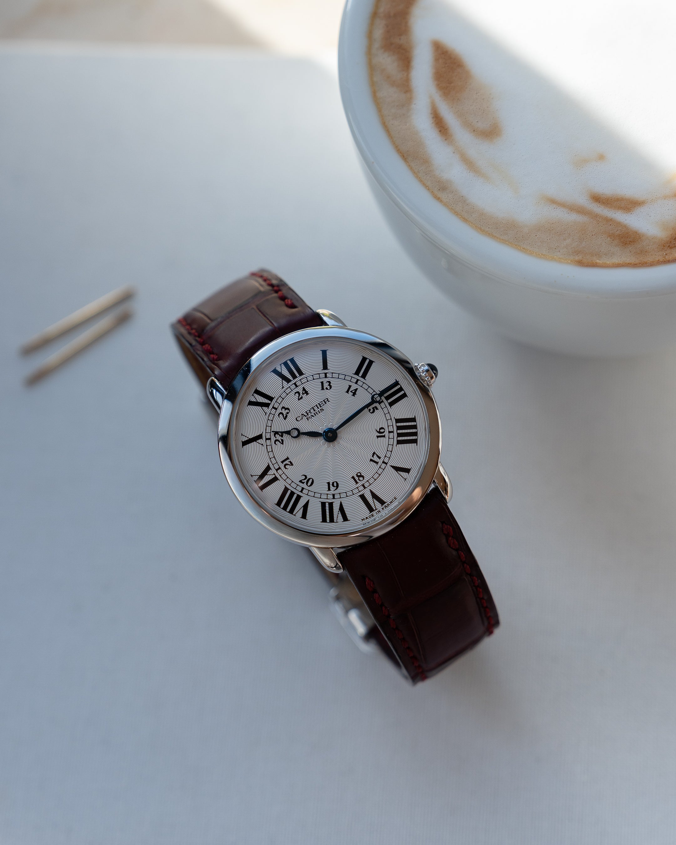 Cartier Ronde Louis Platinum CPCP "Collection Prive Cartier Paris", ref 2452, box & papers