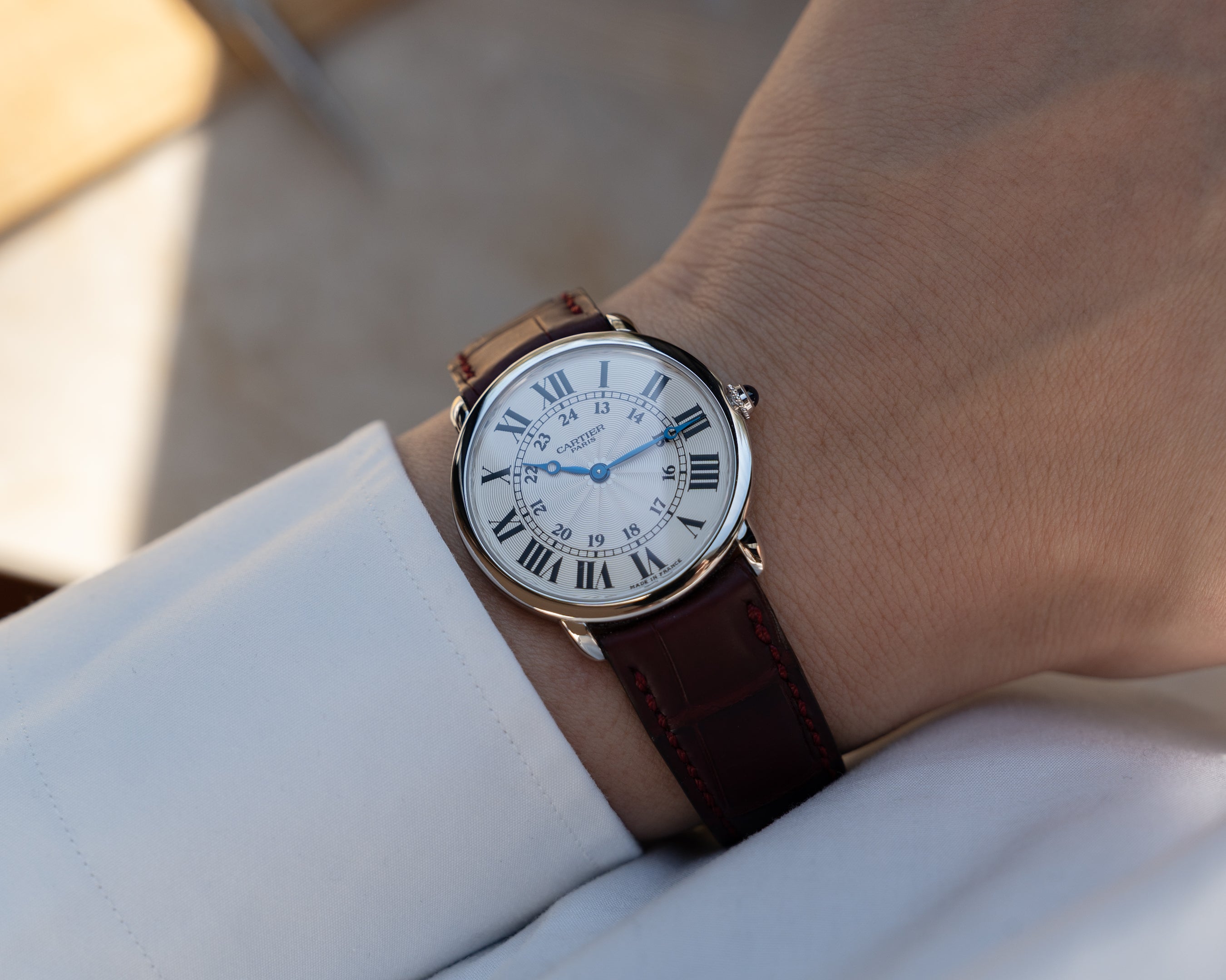 Cartier Ronde Louis Platinum CPCP "Collection Prive Cartier Paris", ref 2452, box & papers