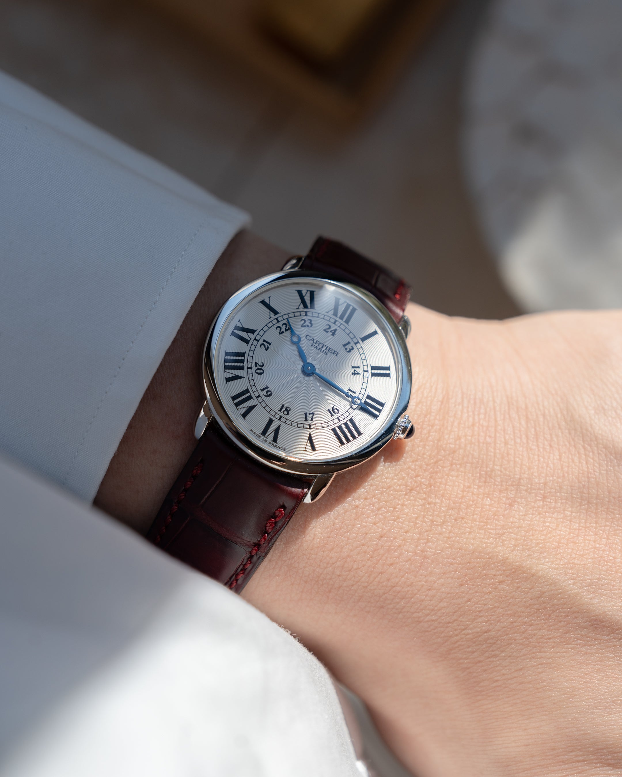 Cartier Ronde Louis Platinum CPCP "Collection Prive Cartier Paris", ref 2452, box & papers