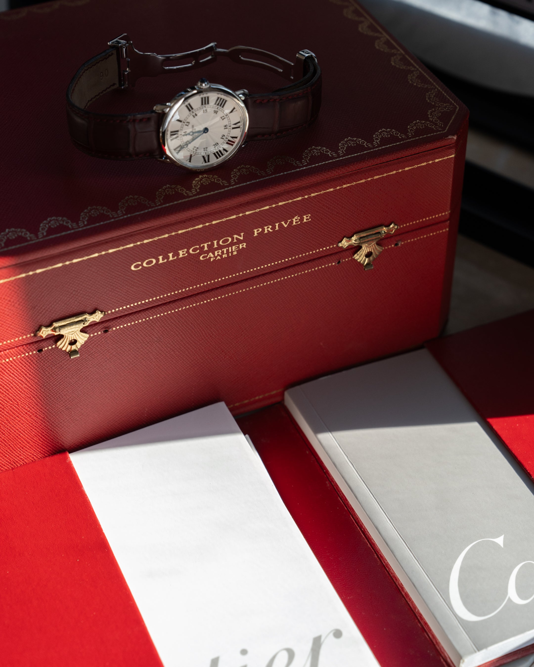 Cartier Ronde Louis Platinum CPCP "Collection Prive Cartier Paris", ref 2452, box & papers