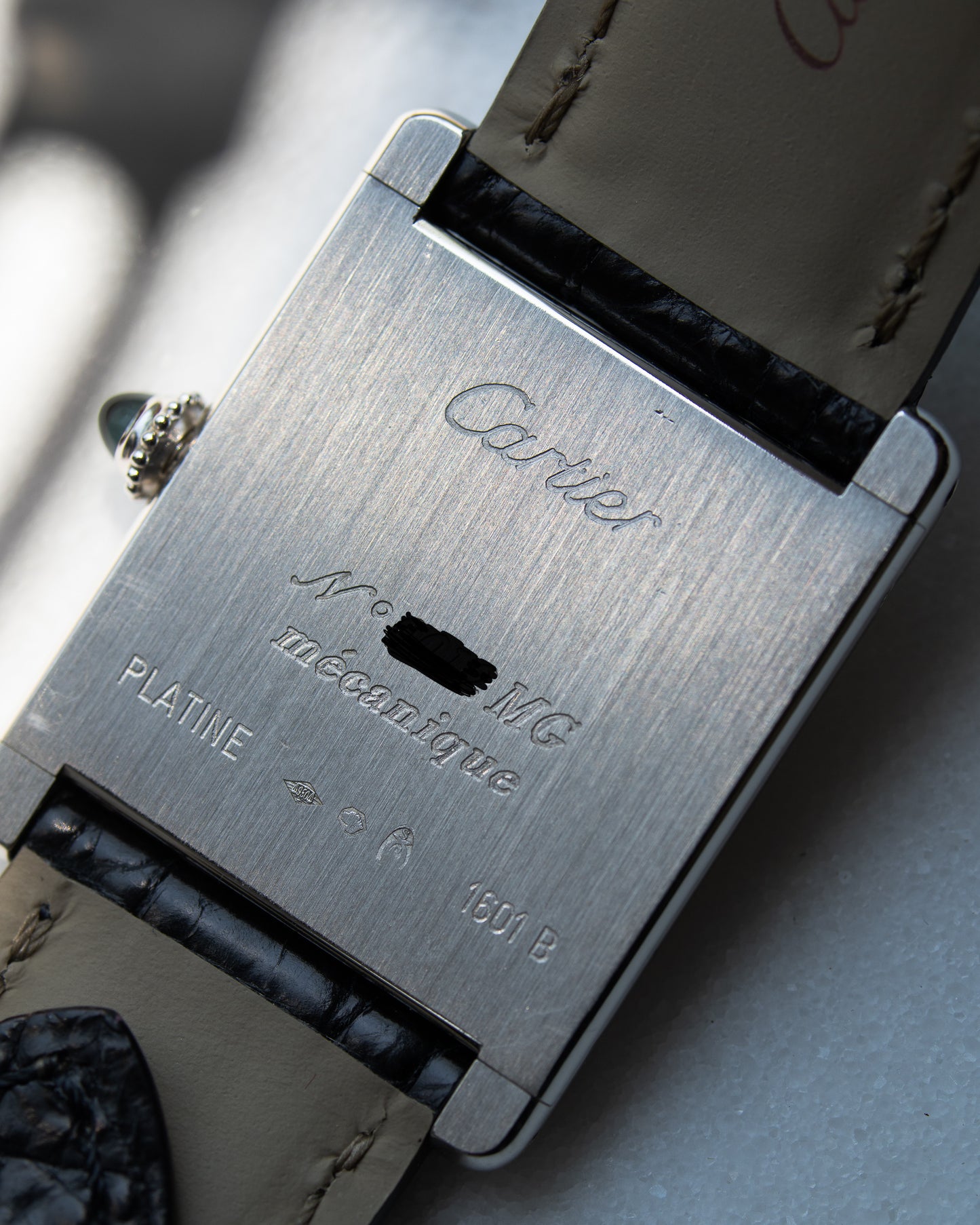 Cartier Tank Louis in platinum early CPCP, full set
