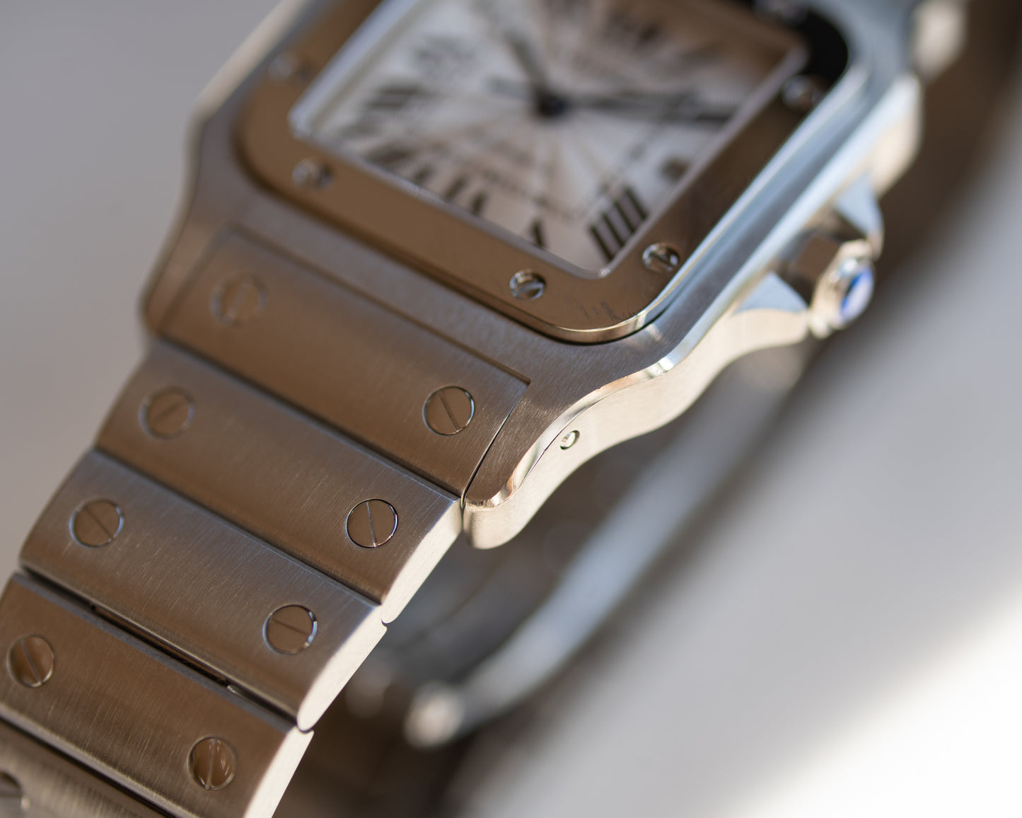 Cartier Santos Galbee LM ref 2319 in steel, box and papers
