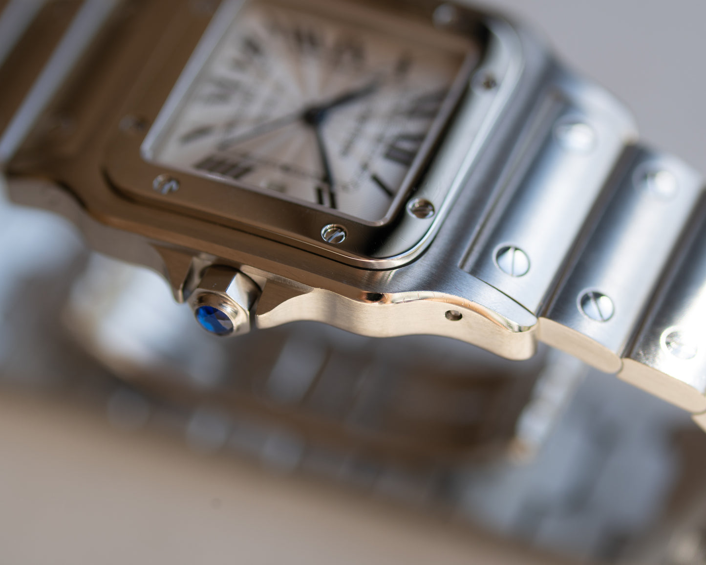 Cartier Santos Galbee LM ref 2319 in steel, box and papers