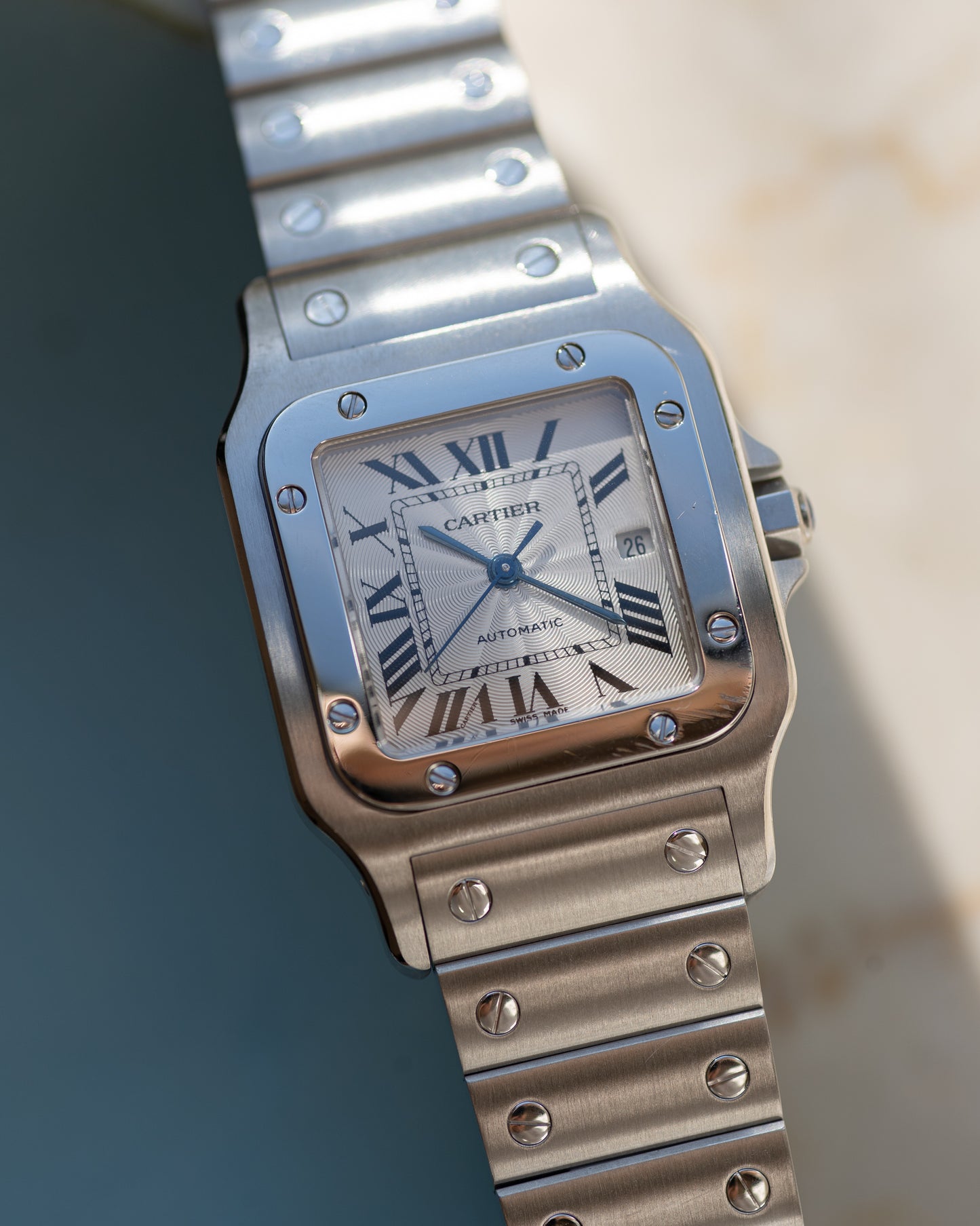 Cartier Santos Galbee LM ref 2319 in steel, box and papers
