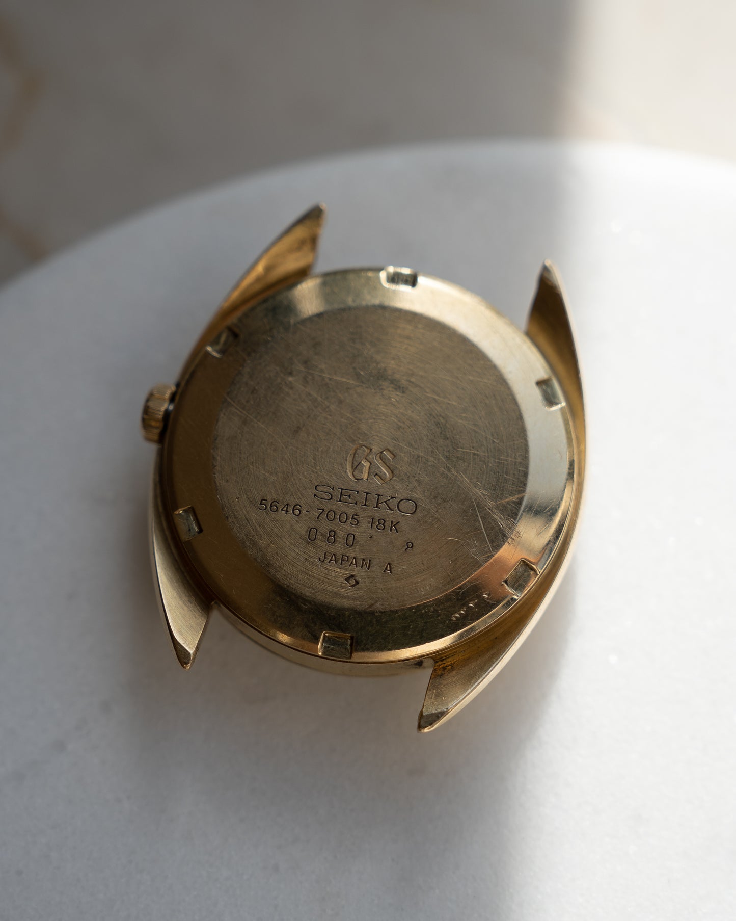 Grand Seiko 5646-7005 linen dial in 18k solid gold August 1970
