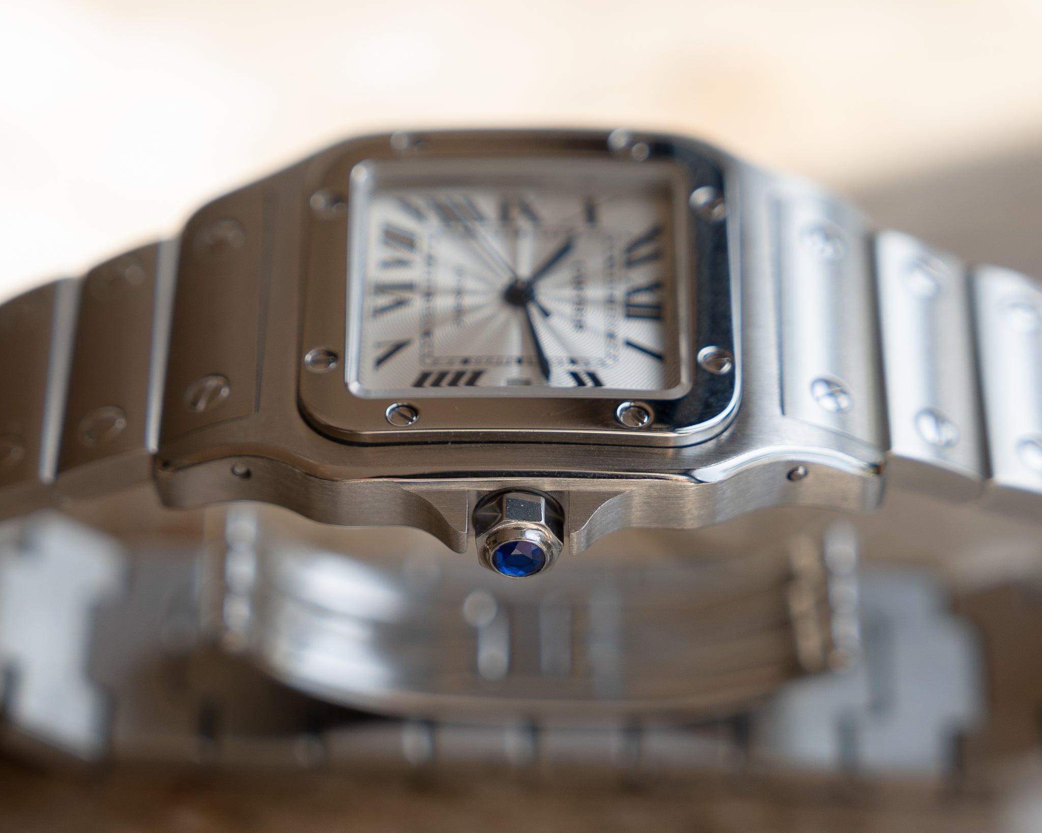 Cartier Santos Galbee LM ref 2319 steel, box and papers