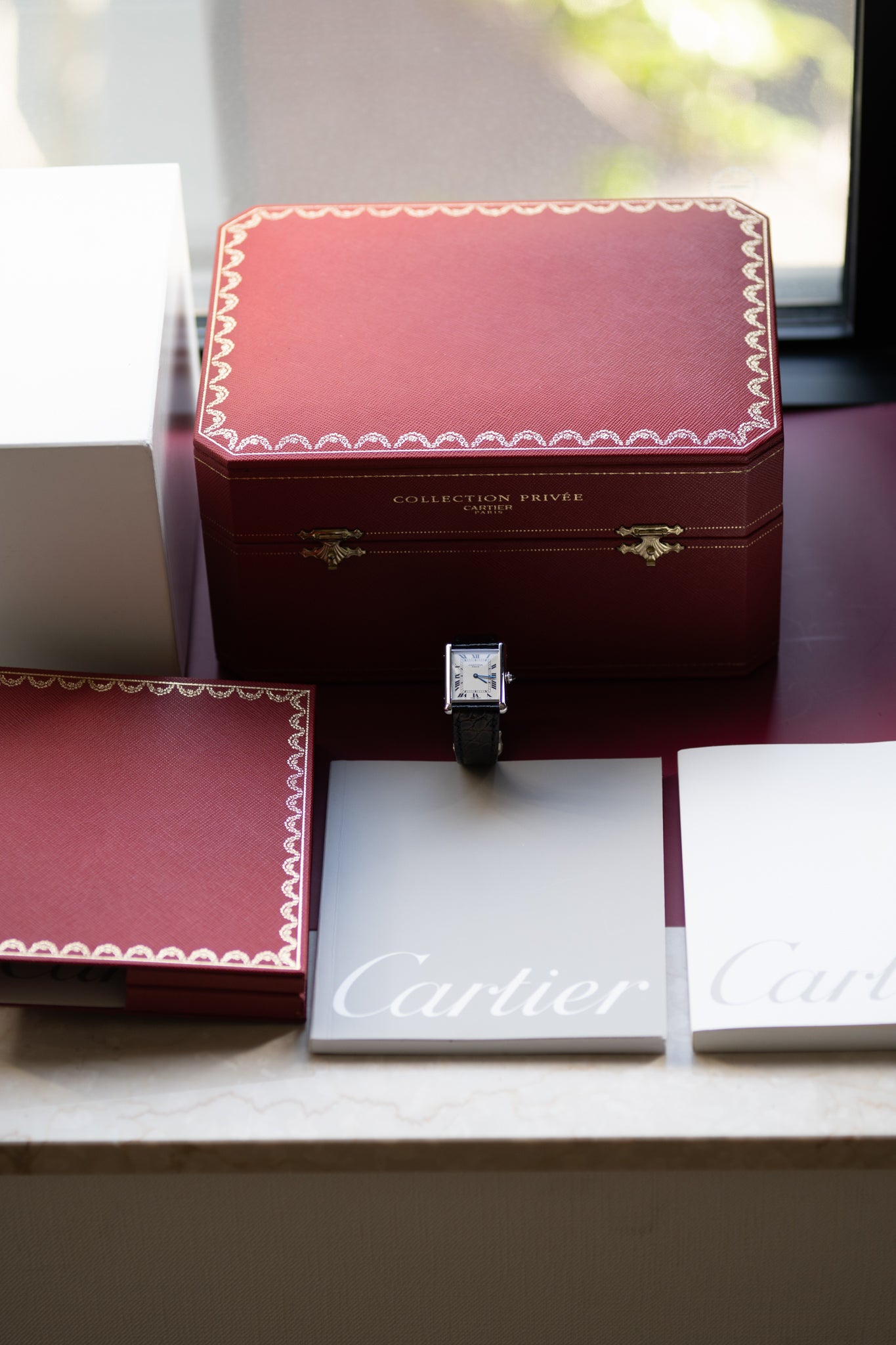 Cartier Tank Louis in platinum from the CPCP collection - full set