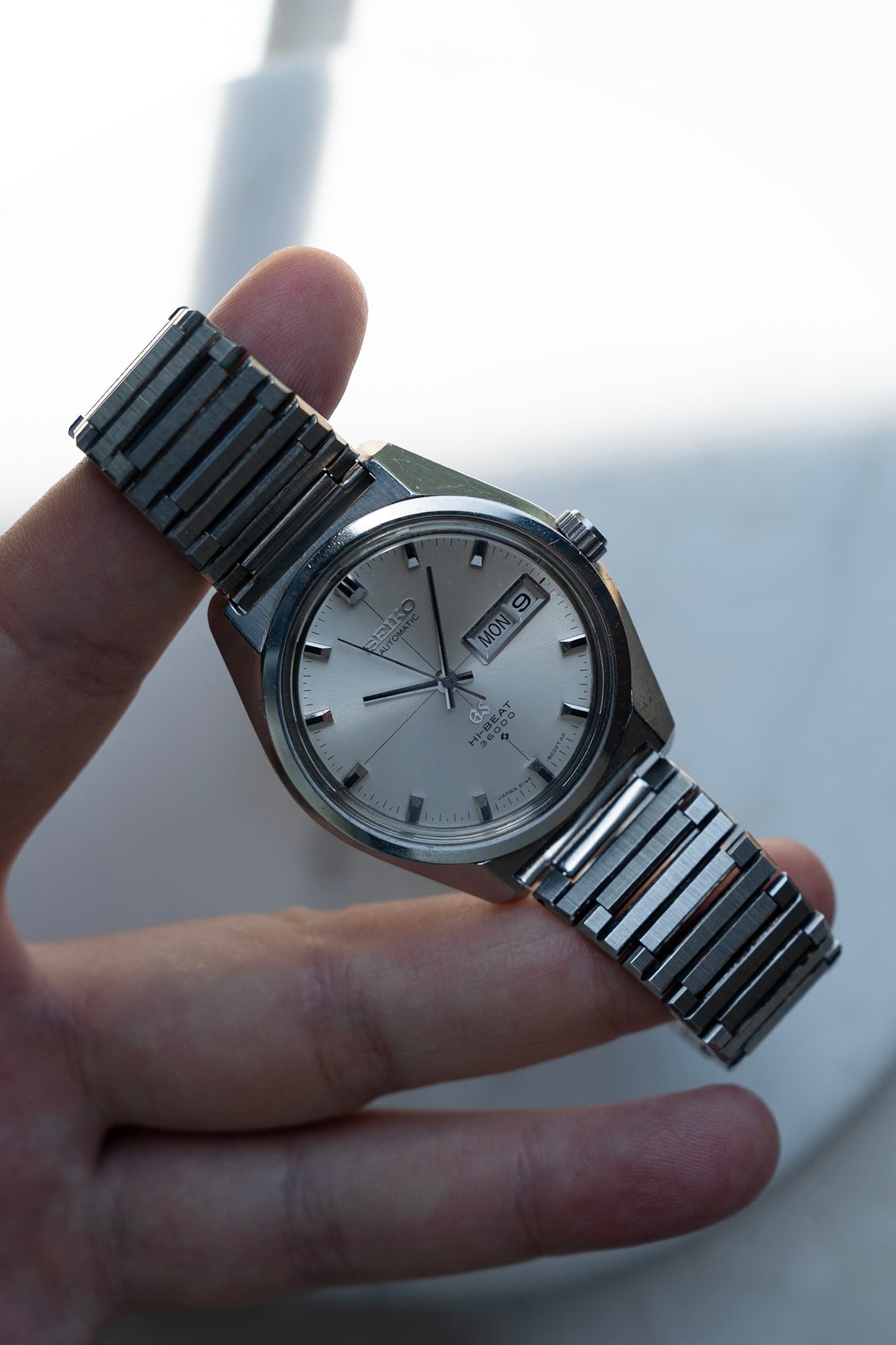 Grand Seiko 6146-8000 cross hair dial in steel, October 1968
