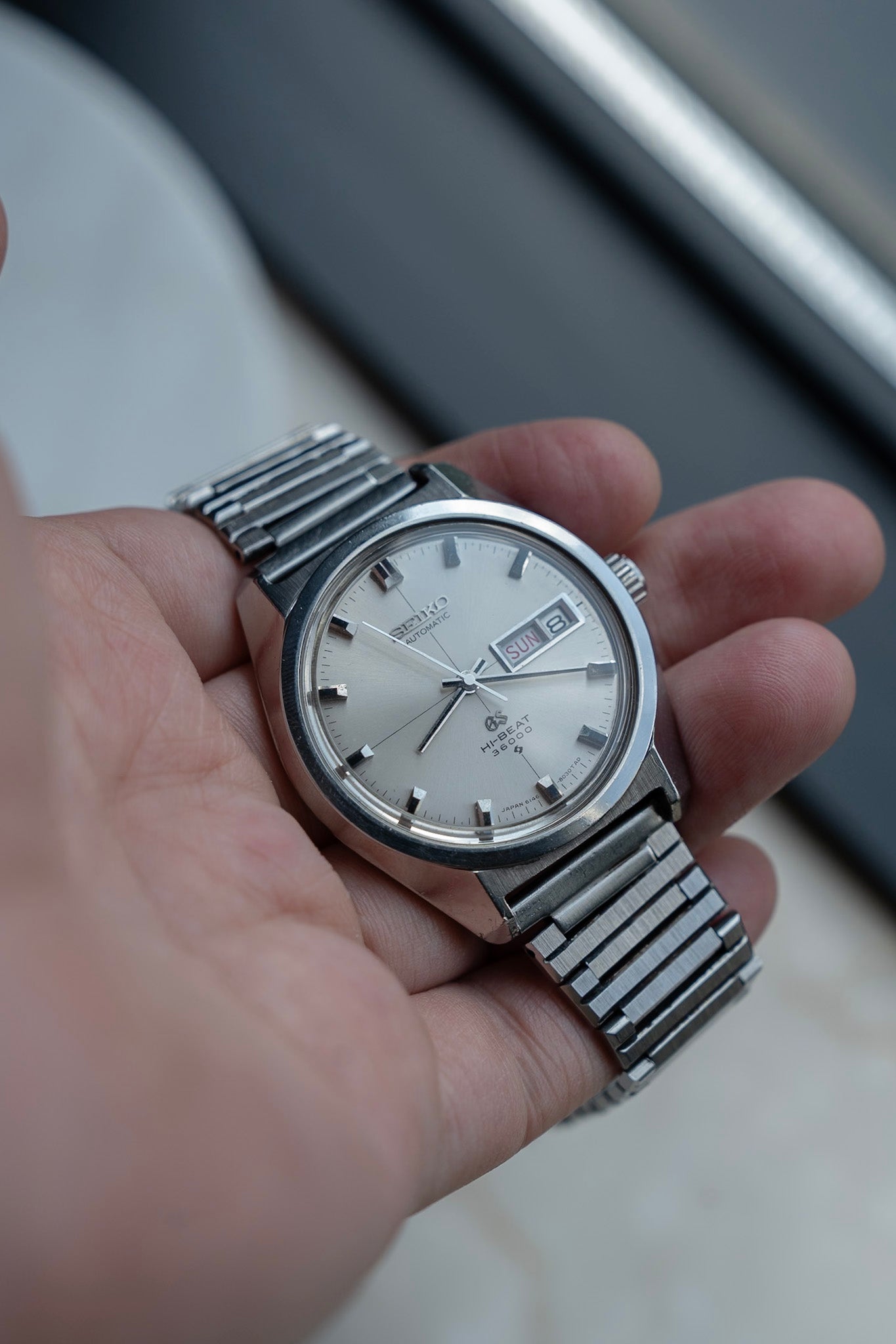 Grand Seiko 6146-8000 cross hair dial in steel, October 1968