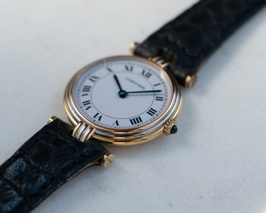 Cartier Vendome Trinity- Yellow Gold, Rose Gold, White Gold- ref. 81004, SM size, box & papers