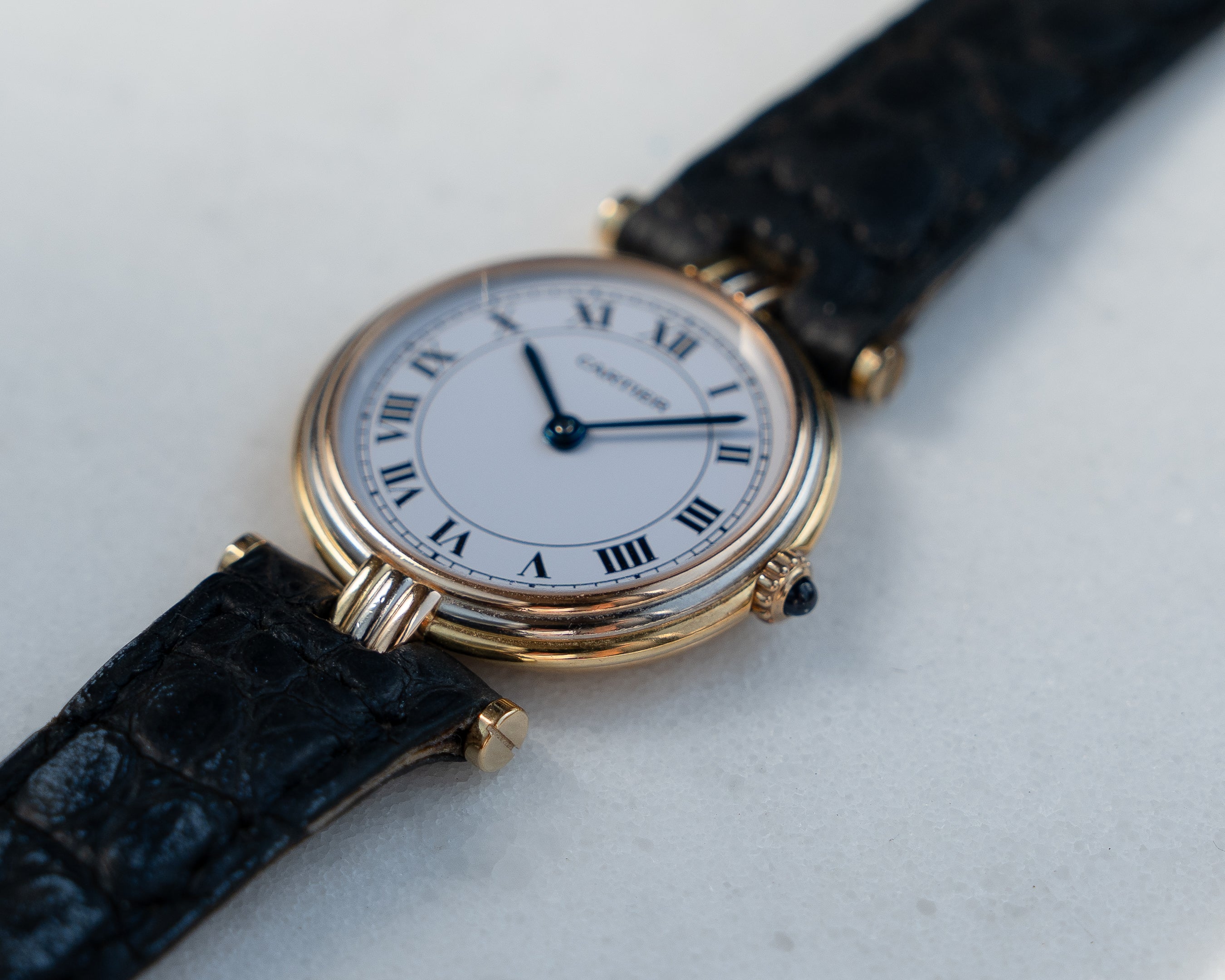 Cartier Vendome Trinity- Yellow Gold, Rose Gold, White Gold- ref. 81004, SM size, box & papers