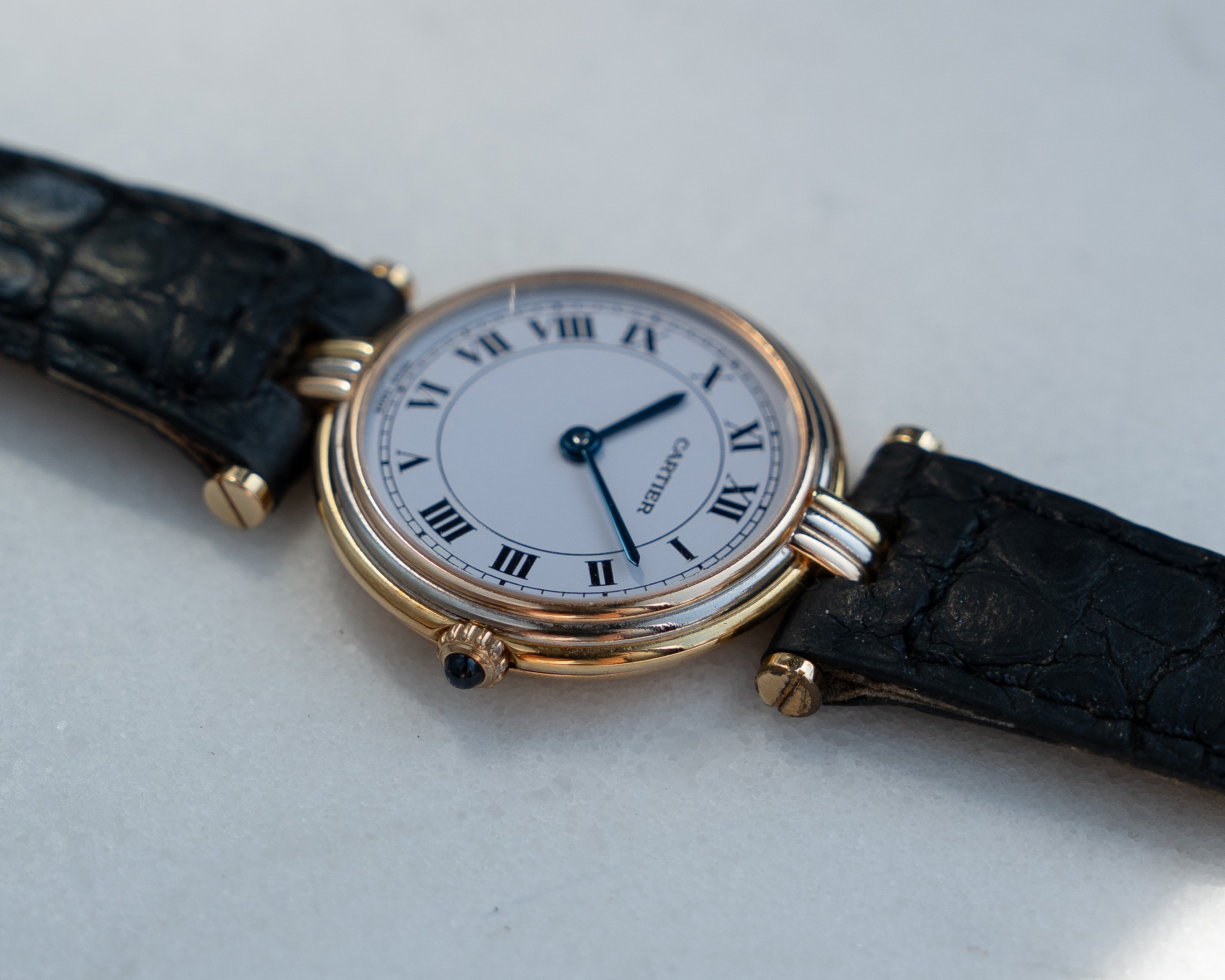 Cartier Vendome Trinity- Yellow Gold, Rose Gold, White Gold- ref. 81004, SM size, box & papers