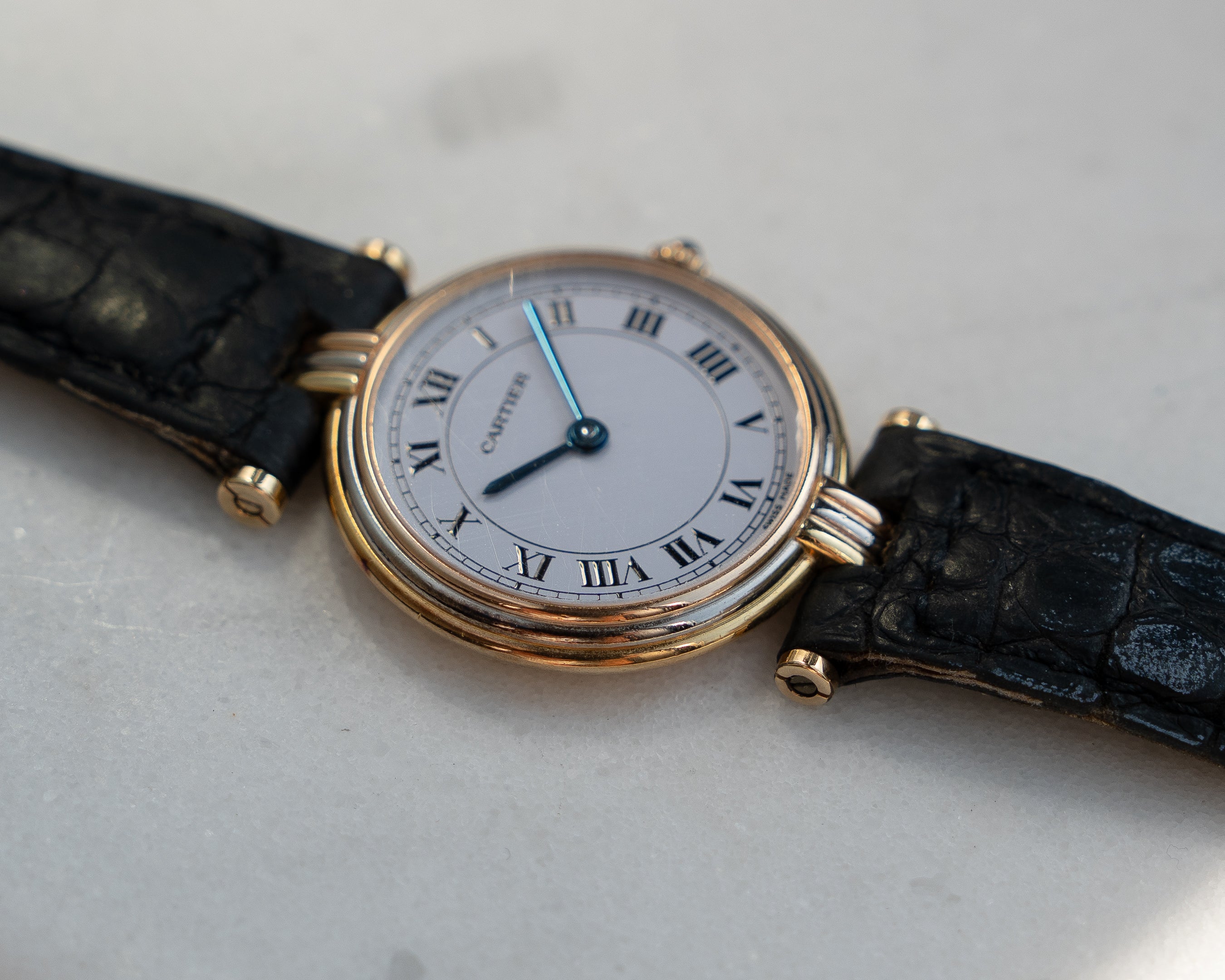 Cartier Vendome Trinity- Yellow Gold, Rose Gold, White Gold- ref. 81004, SM size, box & papers