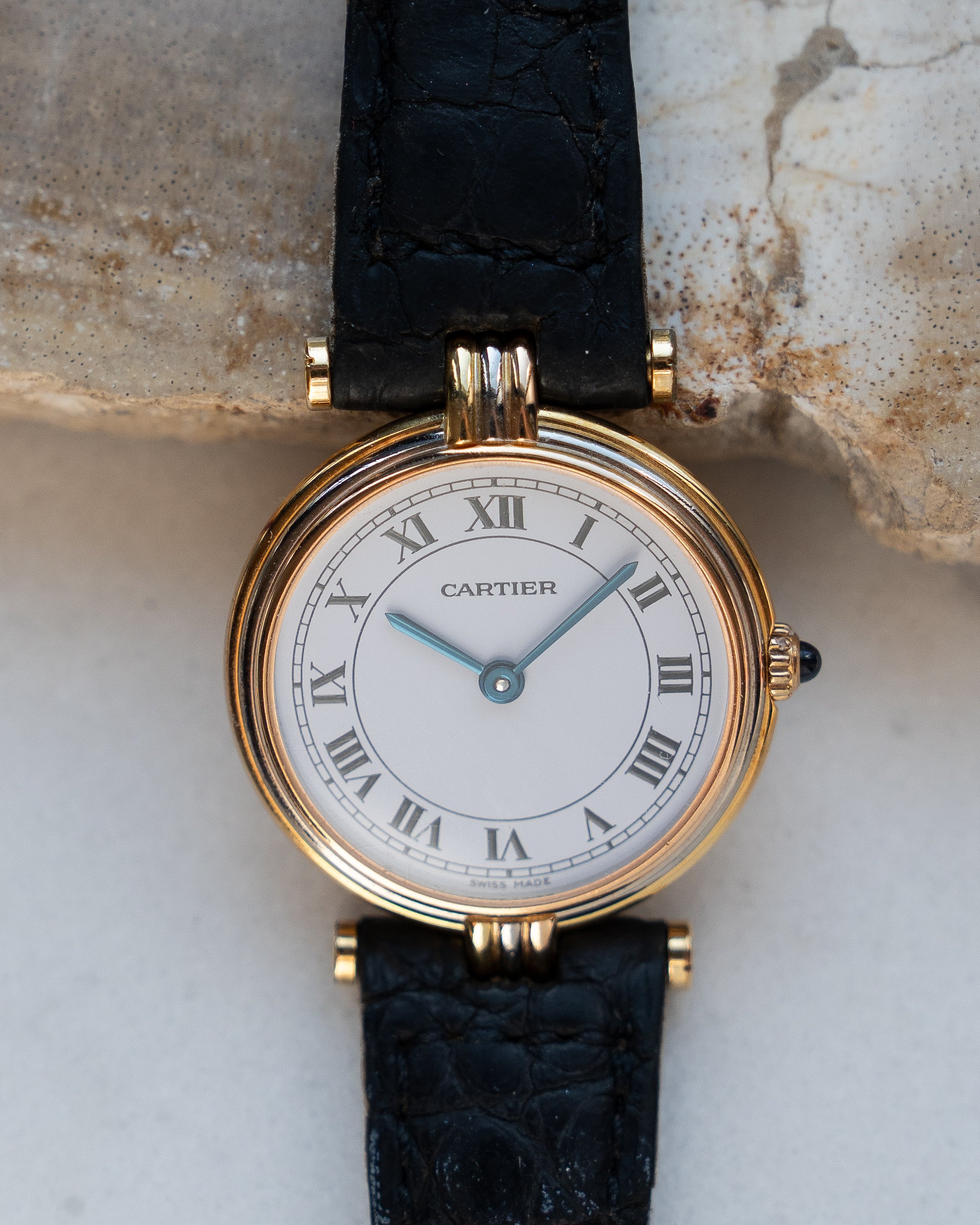 Cartier Vendome Trinity- Yellow Gold, Rose Gold, White Gold- ref. 81004, SM size, box & papers