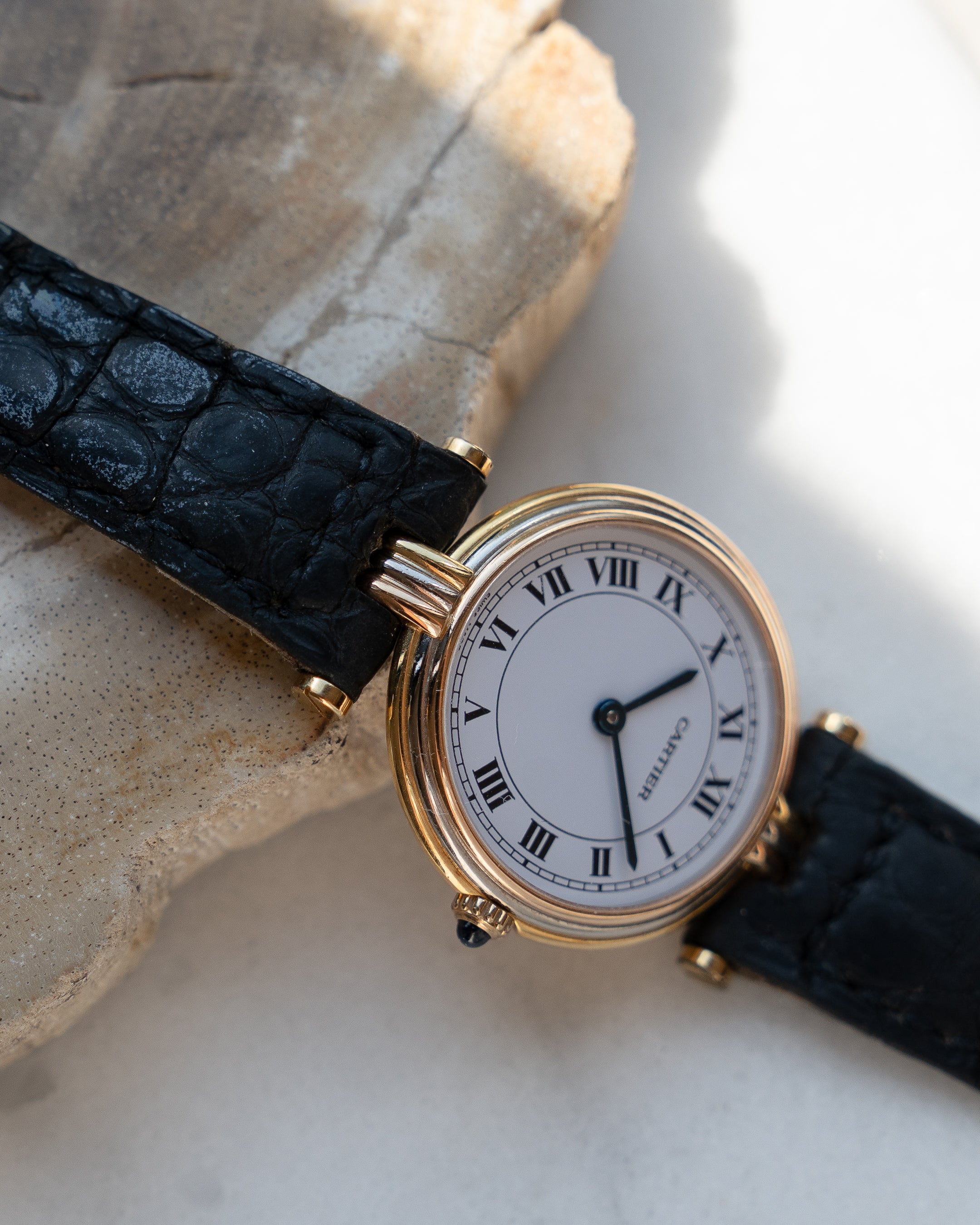 Cartier Vendome Trinity- Yellow Gold, Rose Gold, White Gold- ref. 81004, SM size, box & papers