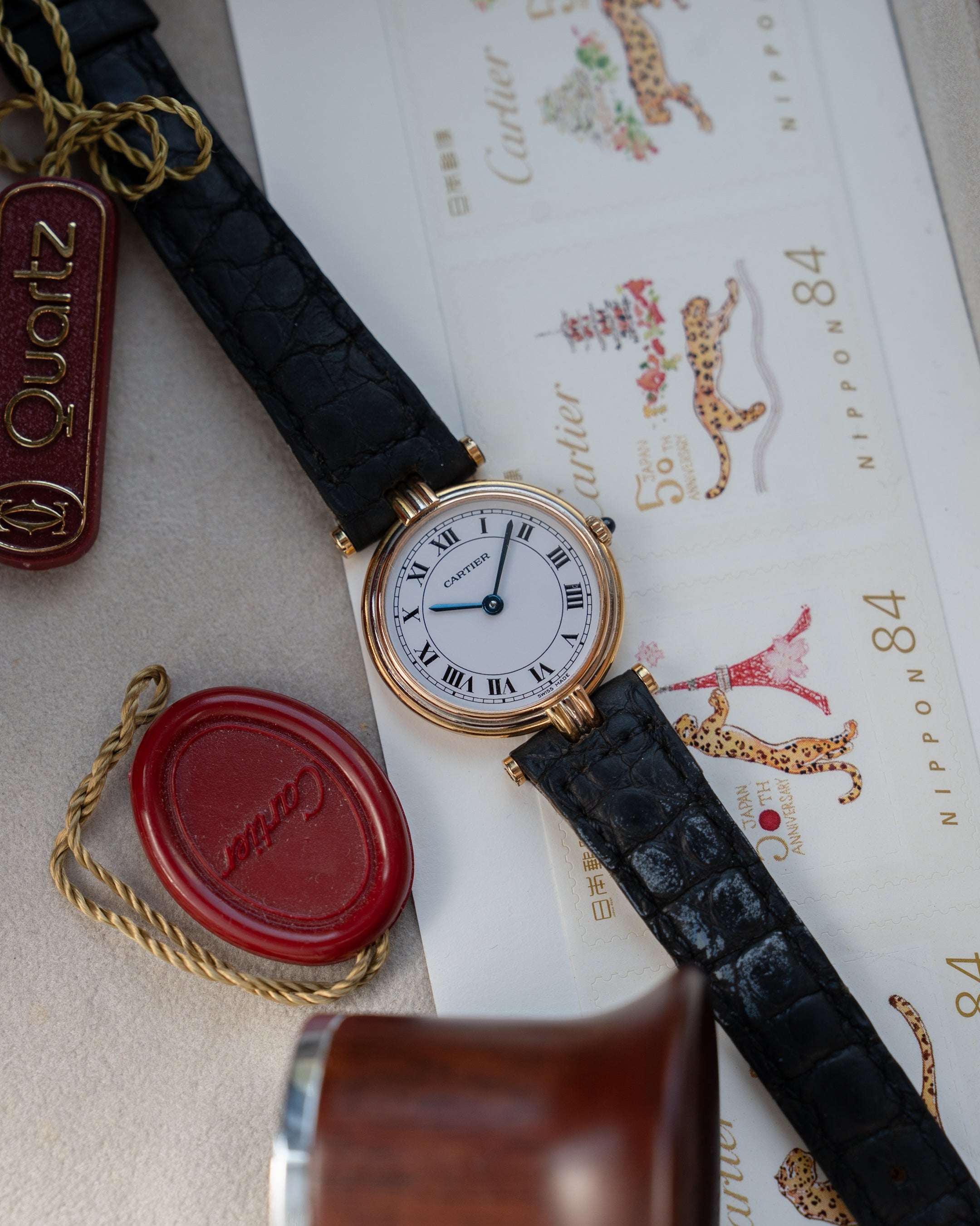 Cartier Vendome Trinity- Yellow Gold, Rose Gold, White Gold- ref. 81004, SM size, box & papers