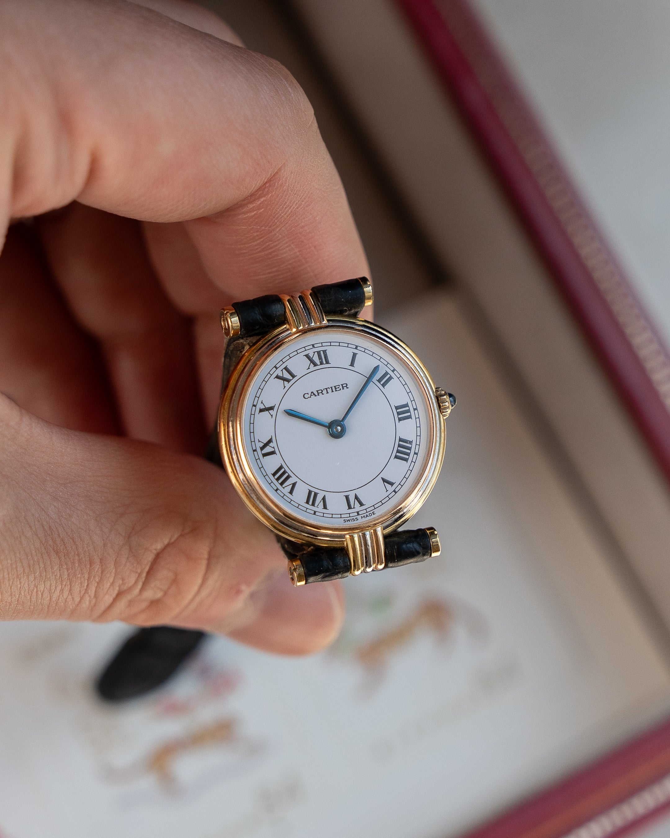 Cartier Vendome Trinity- Yellow Gold, Rose Gold, White Gold- ref. 81004, SM size, box & papers