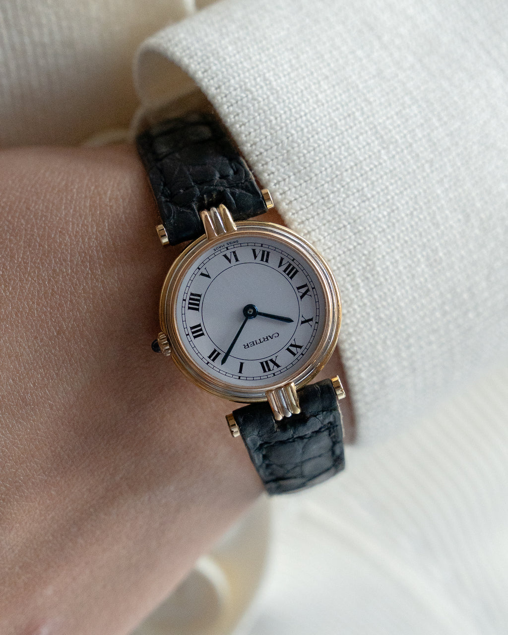 Cartier Vendome Trinity- Yellow Gold, Rose Gold, White Gold- ref. 81004, SM size, box & papers