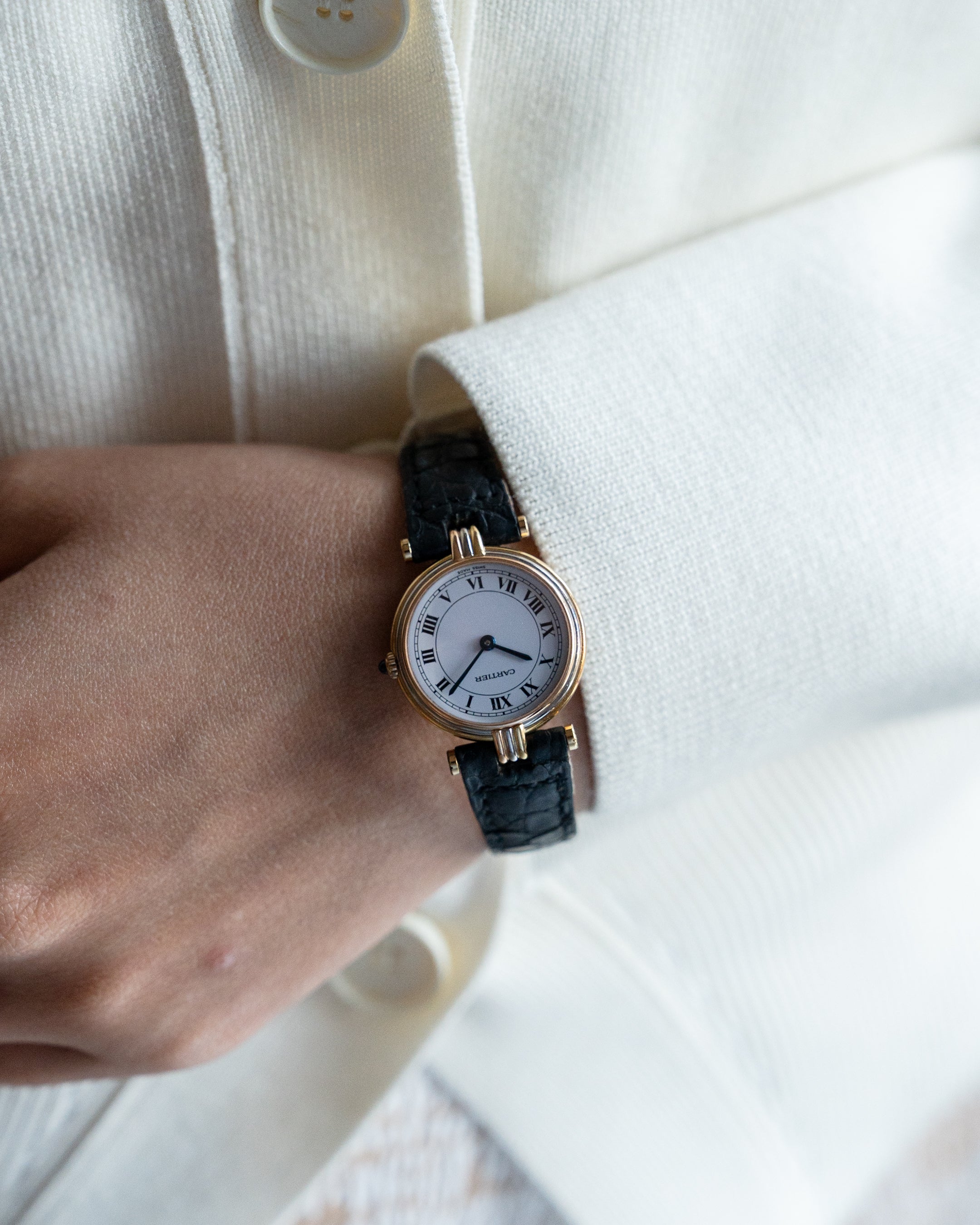 Cartier Vendome Trinity- Yellow Gold, Rose Gold, White Gold- ref. 81004, SM size, box & papers