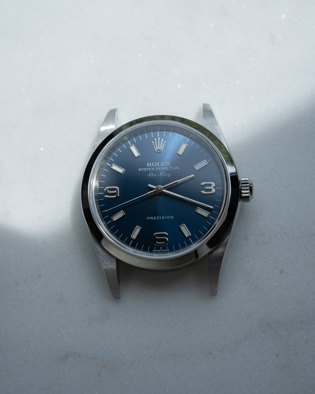 Rolex Air King 14000M Blue Dial from October 2001, full set
