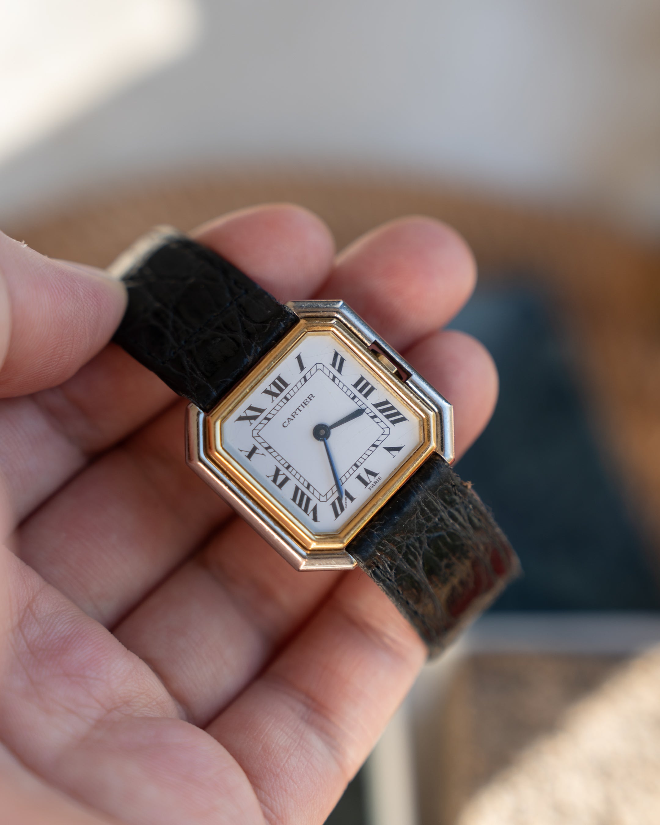 Cartier Ceinture 18k White & Yellow Gold, LM size - mechanical wind movement